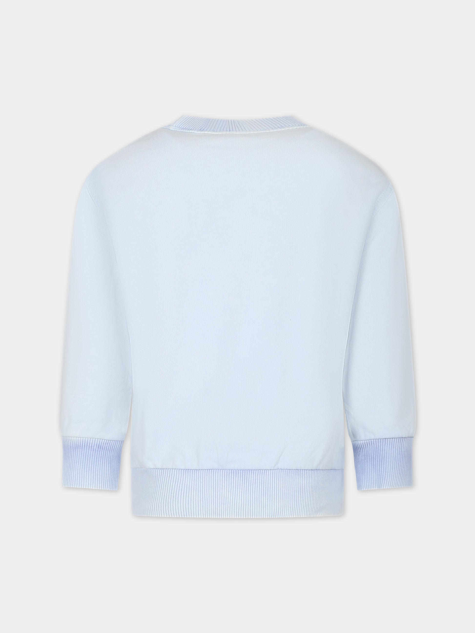 Felpa celeste per bambino con logo,Diesel,J01114 KYAU8 K80G