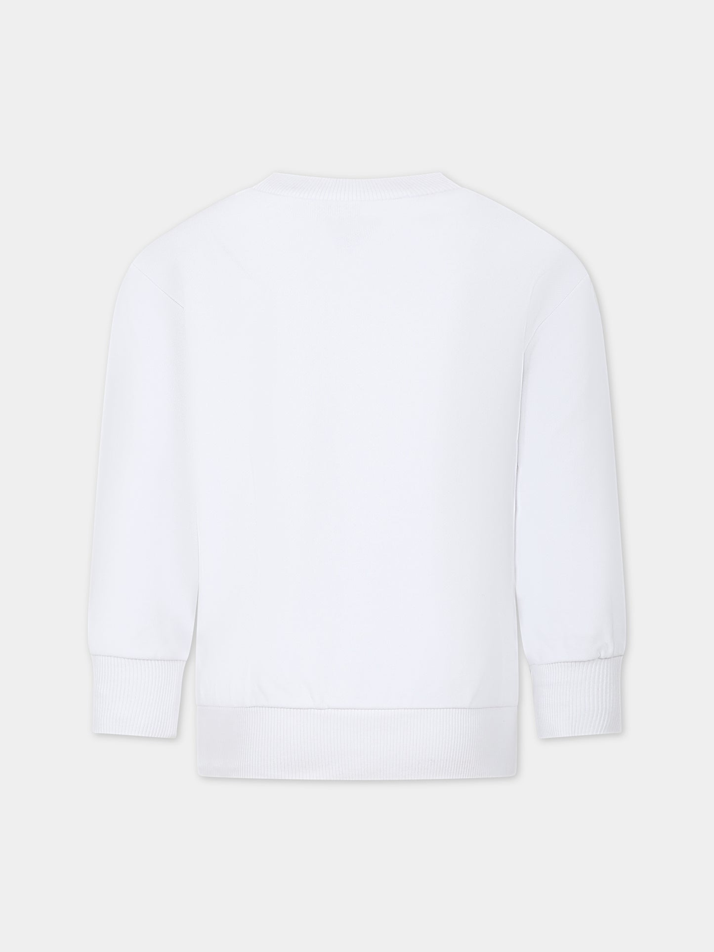 Felpa girocollo bianca per bambino con logo,Diesel,J01310 KYAU6 K100