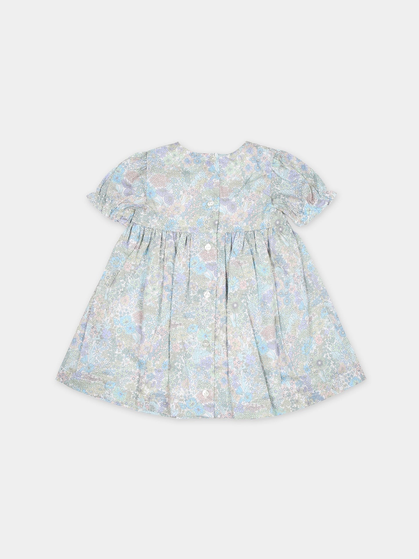 Vestito casual celeste per neonata con tessuto Liberty,Tartine Et Chocolat,TY30010 50