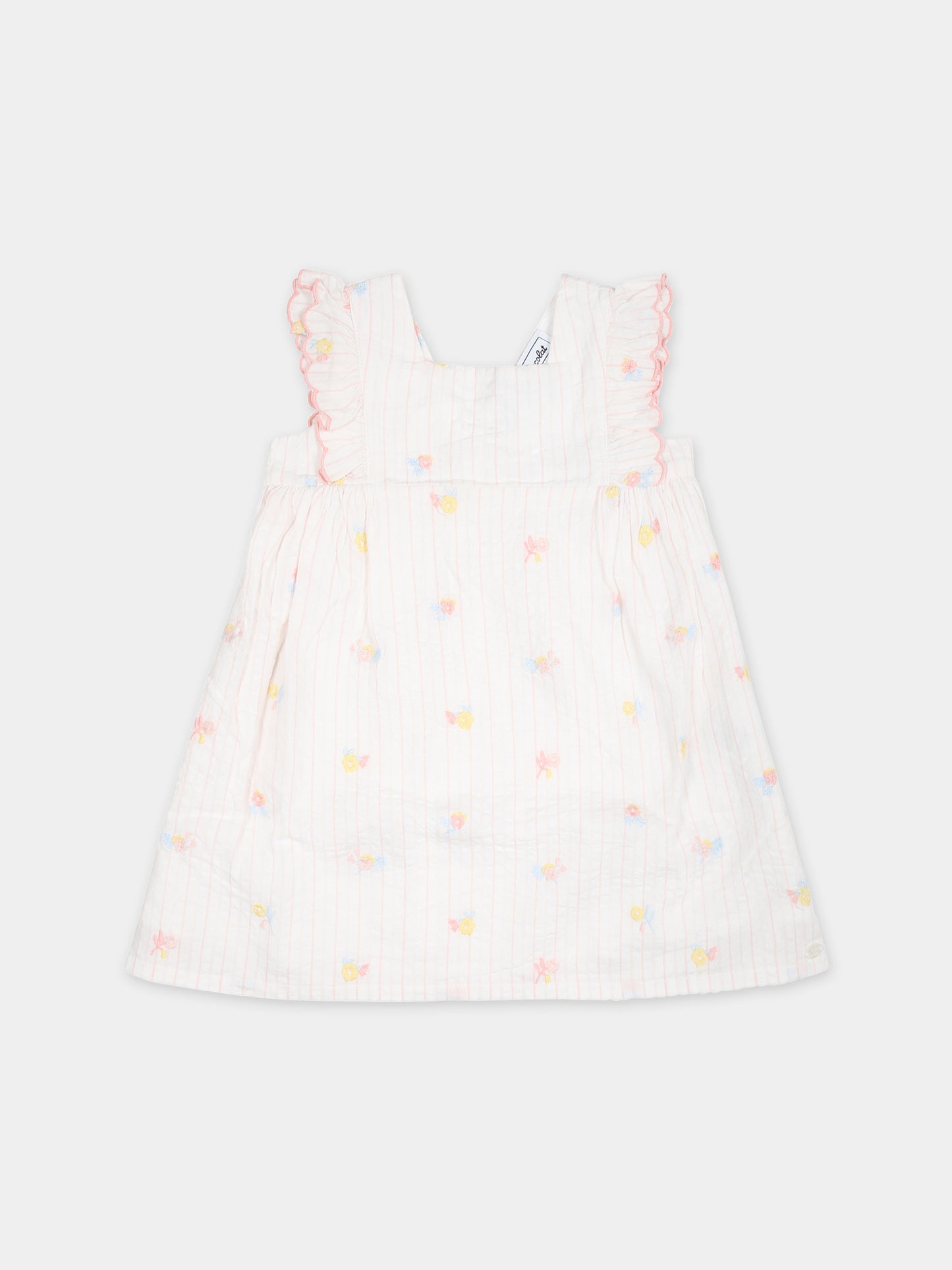 Vestito casual bianco per neonata,Tartine Et Chocolat,TY30091 01