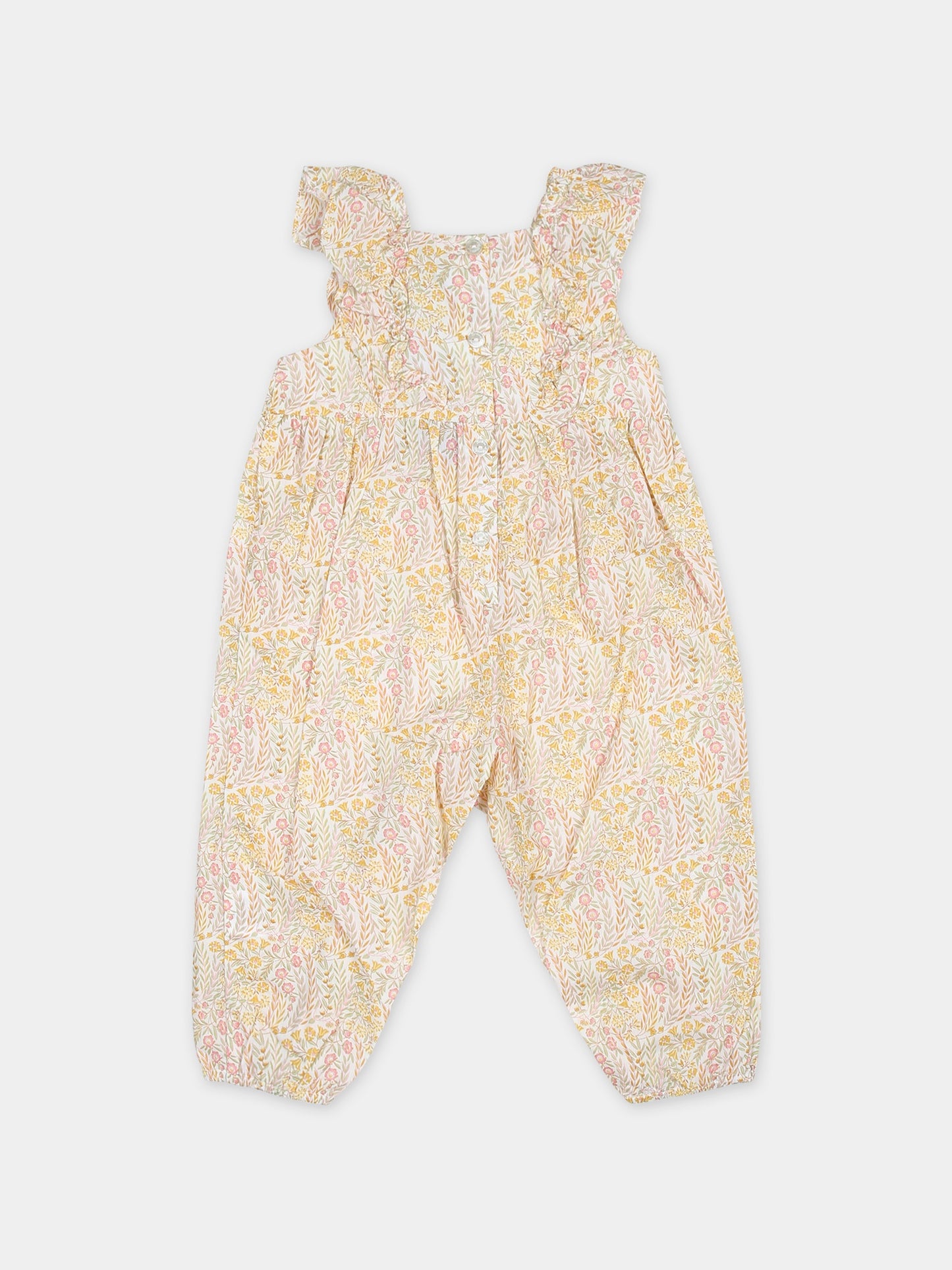 Salopette avorio per neonata con tessuto Liberty,Tartine Et Chocolat,TY32001 32