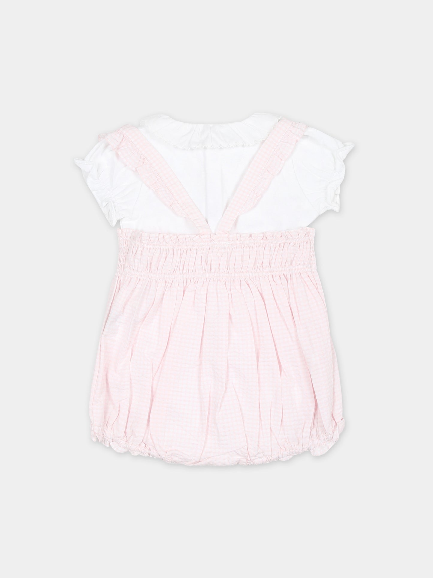 Salopette rosa per neonata con tessuto Liberty,Tartine Et Chocolat,TY37010 31