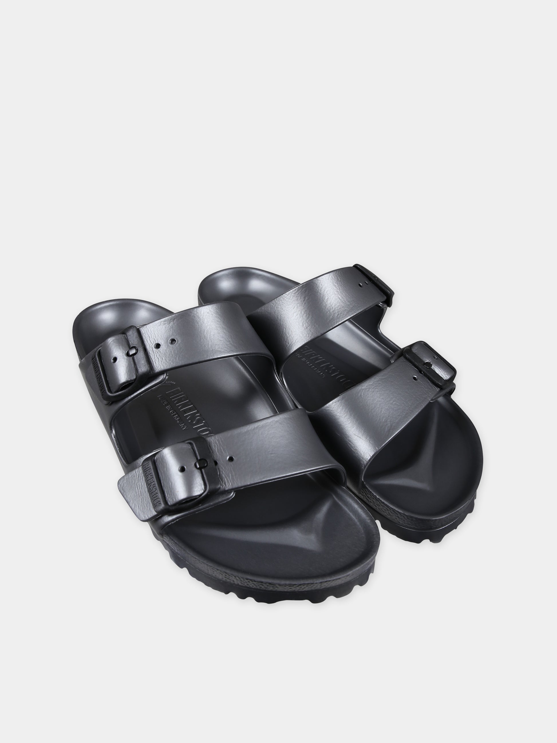 Ciabatte nere Arizona Eva per bambini con logo,Birkenstock,1001498 METALLIC ANTHRACITE