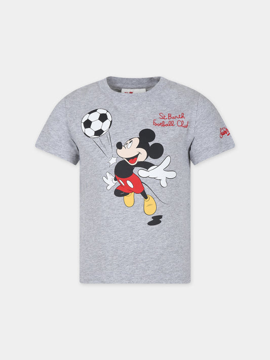 T-shirt grigia per bambino con stampa Topolino,Mc2 Saint Barth,TSH0001 03263F