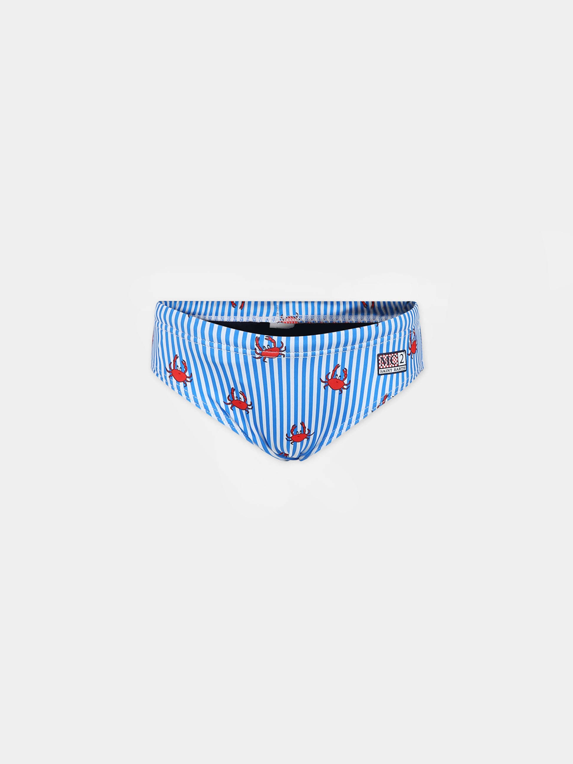 Slip mare azzurro per bambino con stampa granchi,Mc2 Saint Barth,BIL0001 03216F