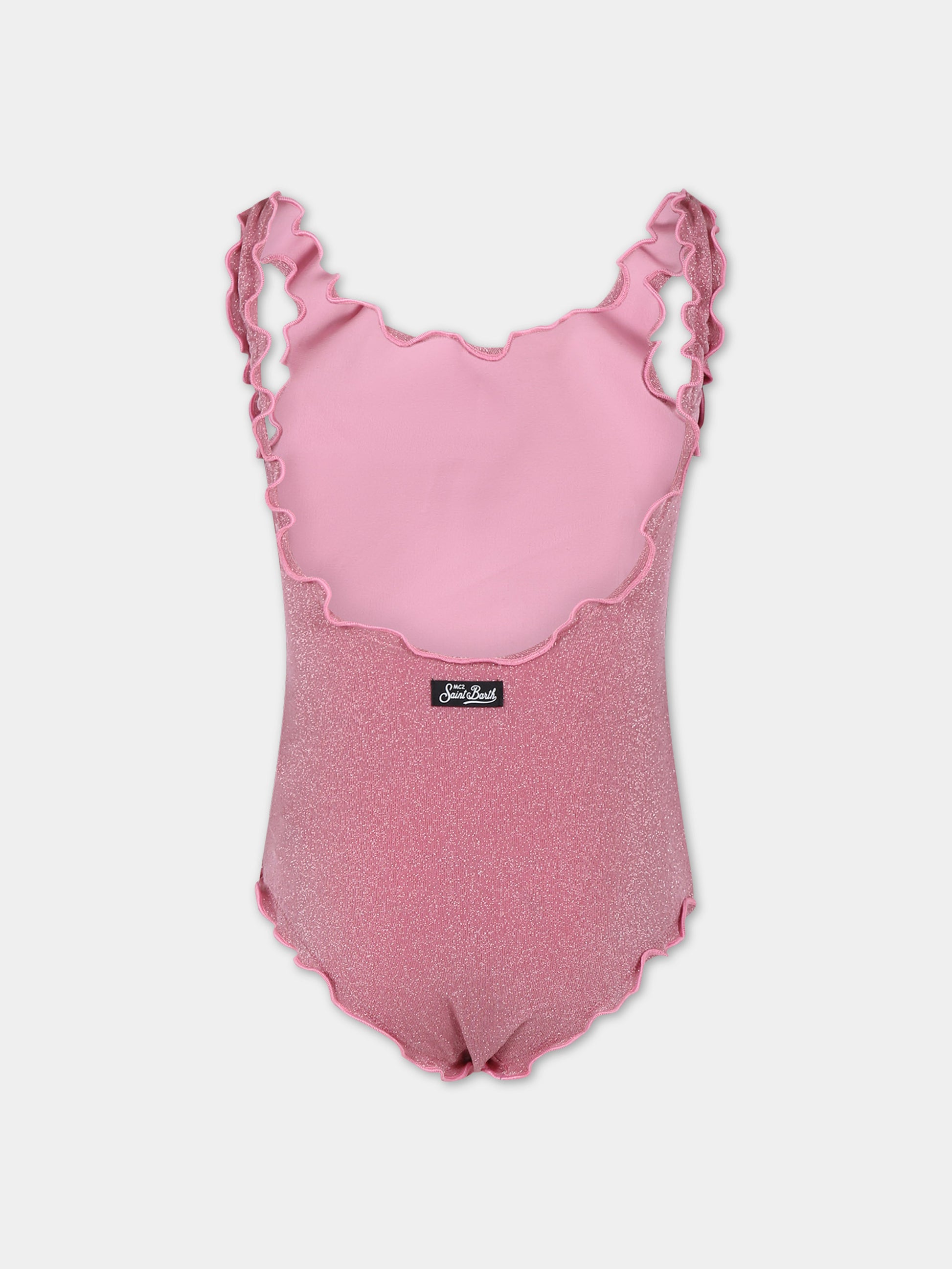 Costume intero fucsia per bambina con logo,Mc2 Saint Barth,CLIO001 00339F