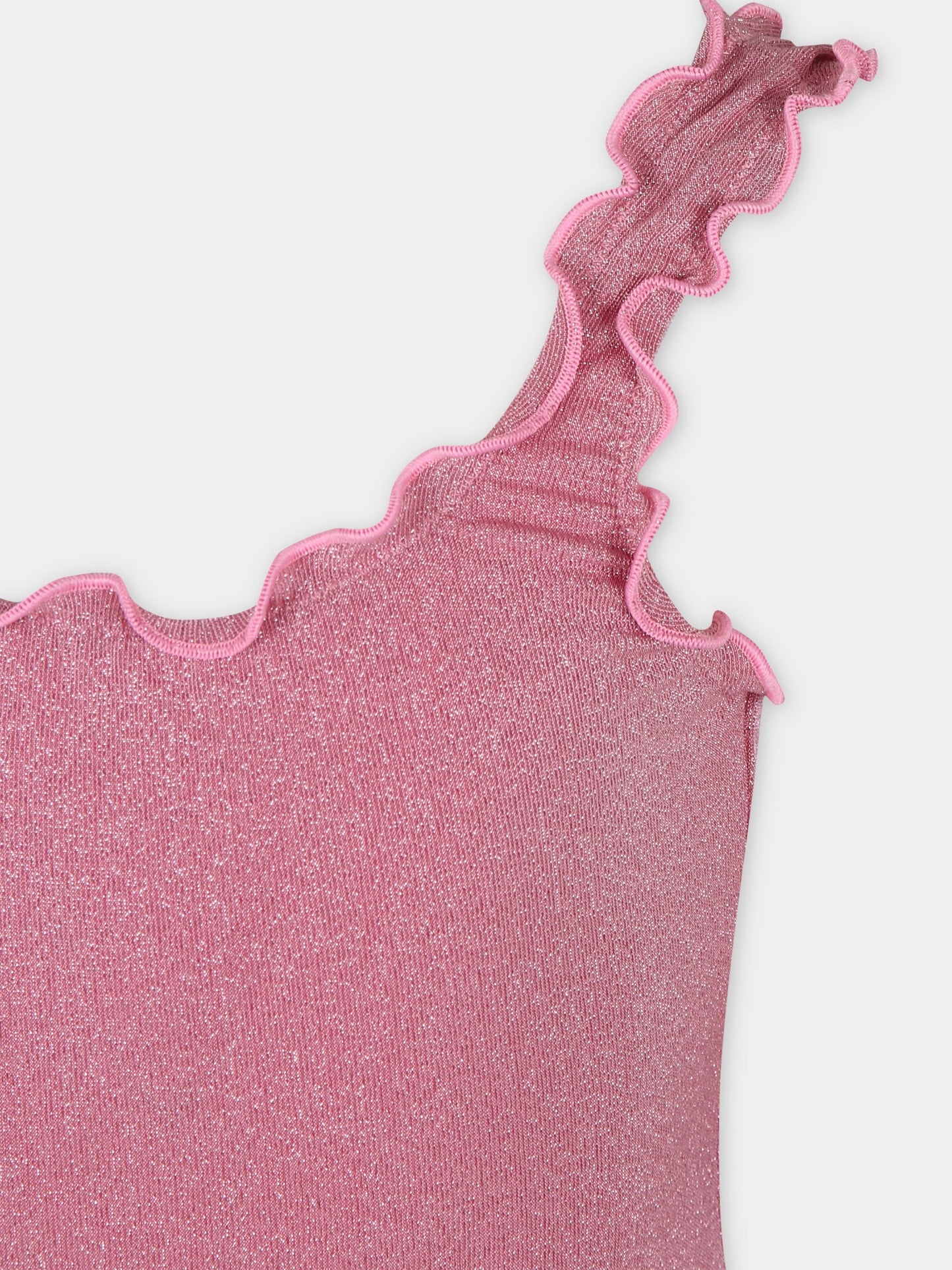 Costume intero fucsia per bambina con logo,Mc2 Saint Barth,CLIO001 00339F