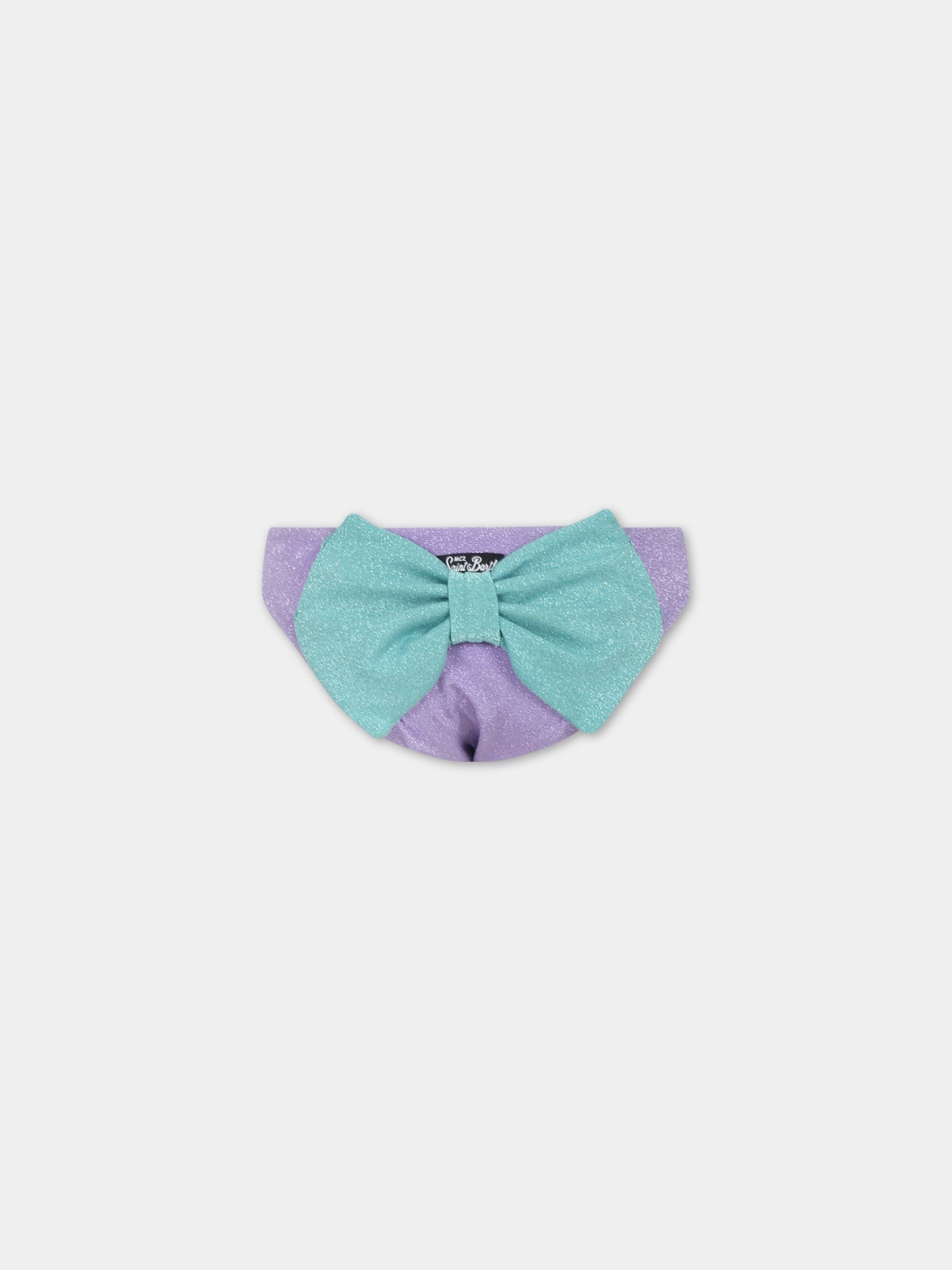 Slip mare viola per bambina con fiocco,Mc2 Saint Barth,MAD0001 01035F