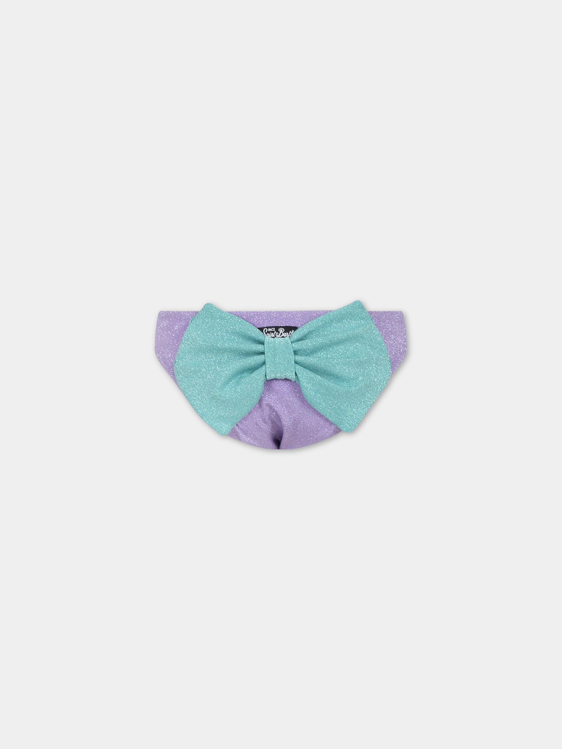 Slip mare viola per bambina con fiocco,Mc2 Saint Barth,MAD0001 01035F