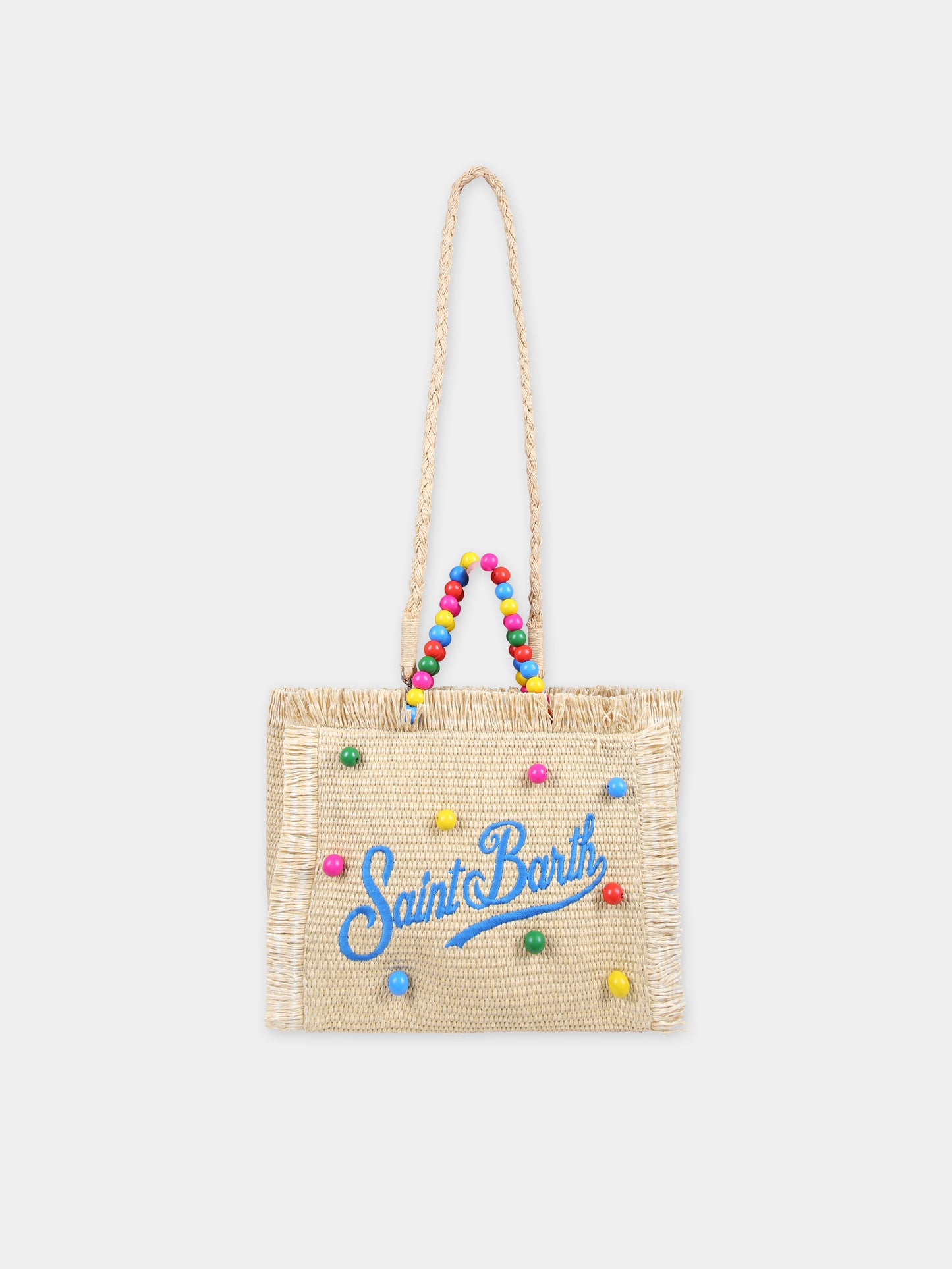 Borsa mare beige per bambina con logo,Mc2 Saint Barth,COL0017 00386F