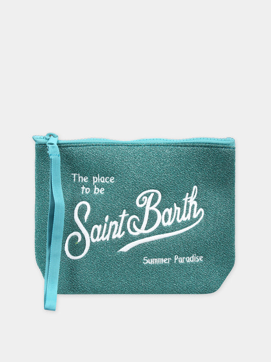 Pochette verde per bambina con logo e lurex,Mc2 Saint Barth,ALIN001 02818F