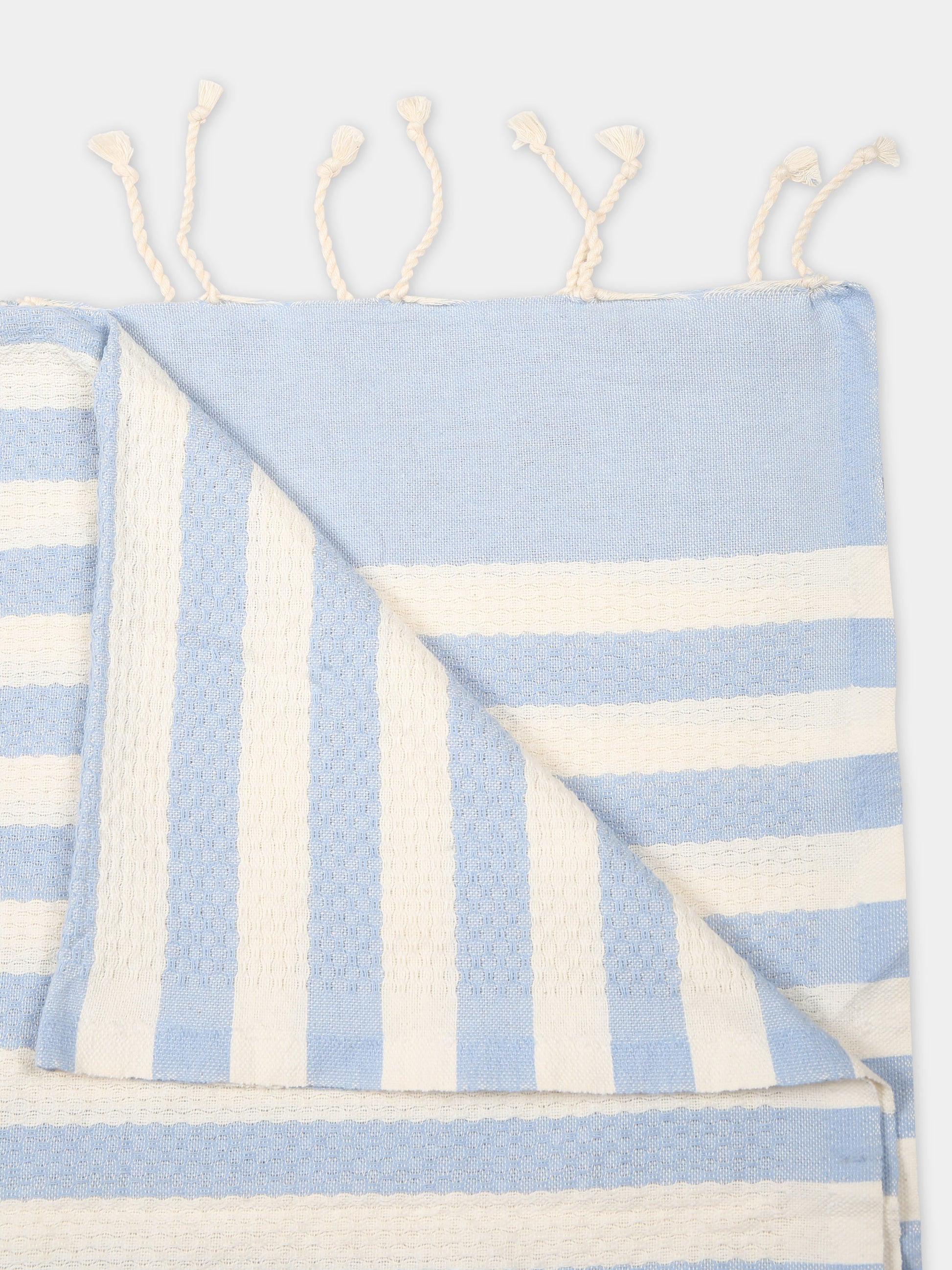 Telo mare azzurro per bambini con logo,Mc2 Saint Barth,FOUT012 03560F