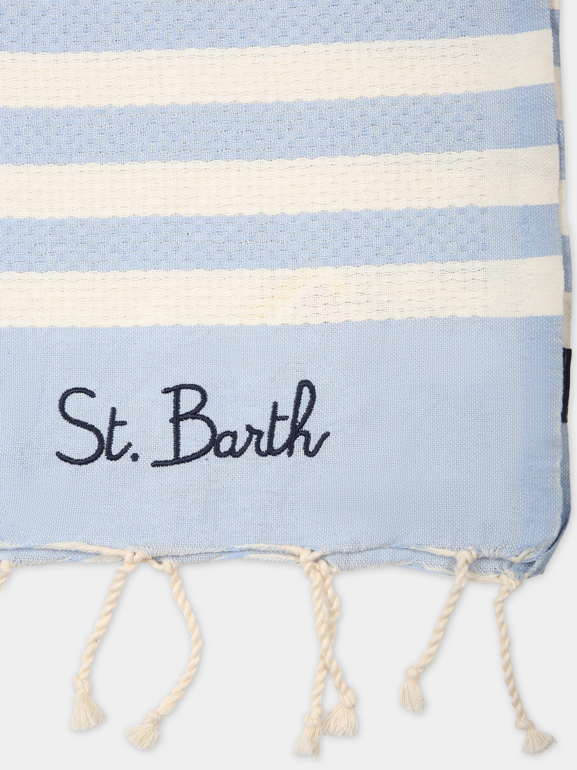 Telo mare azzurro per bambini con logo,Mc2 Saint Barth,FOUT012 03560F