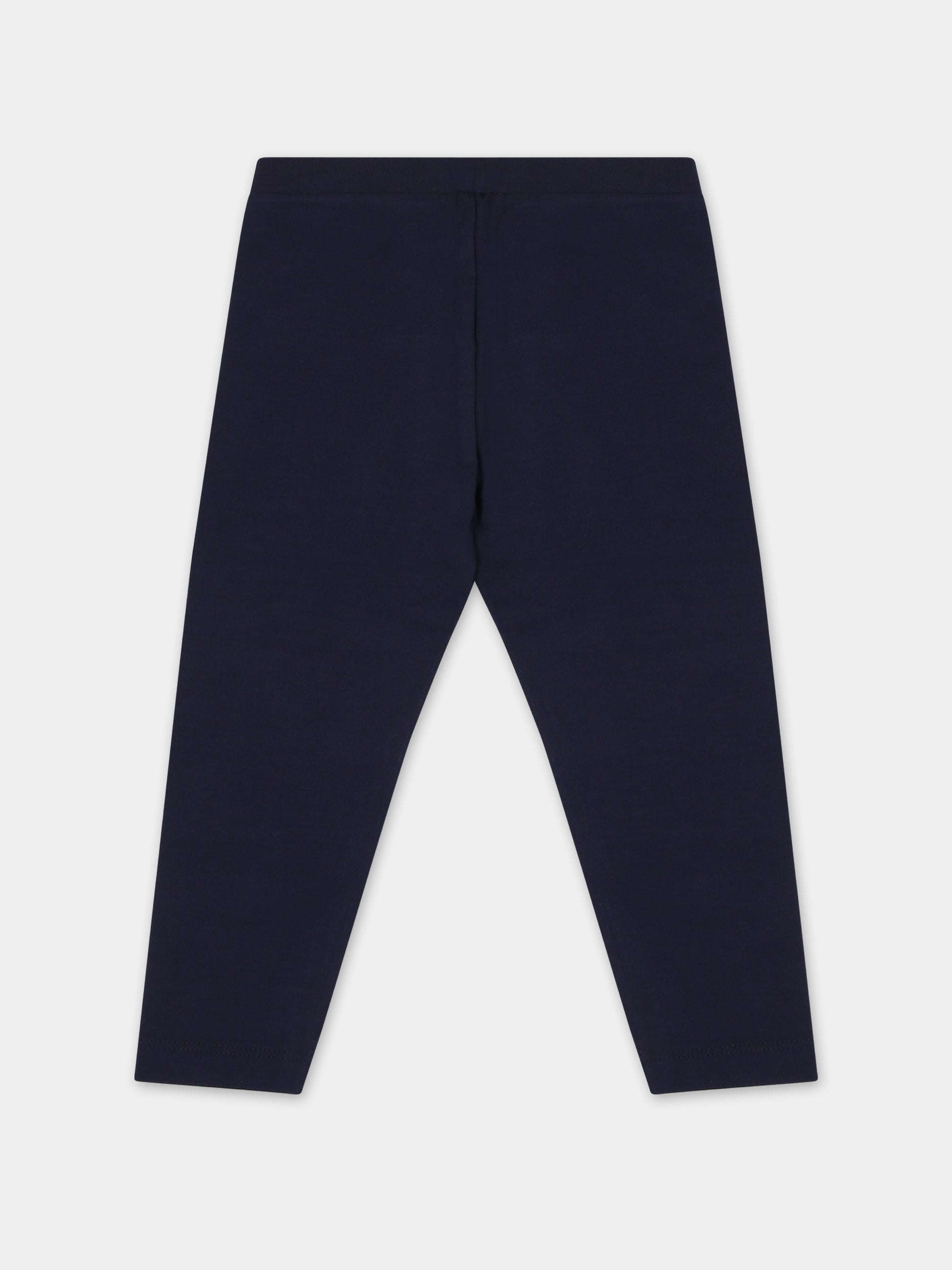 Leggings blu per neonata con Teddy Bear e logo,Moschino Kids,MDP02Z LBA00 40016