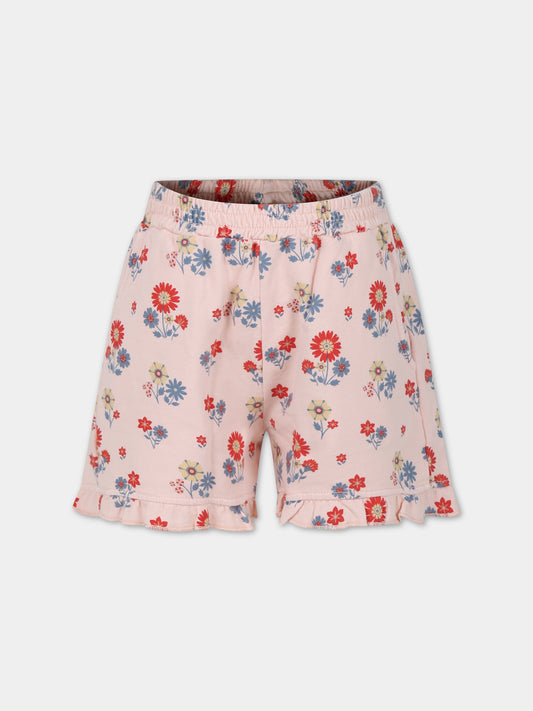 Shorts ros aper bambina con stampa fiori,Coco Au Lait,16COCO S010
