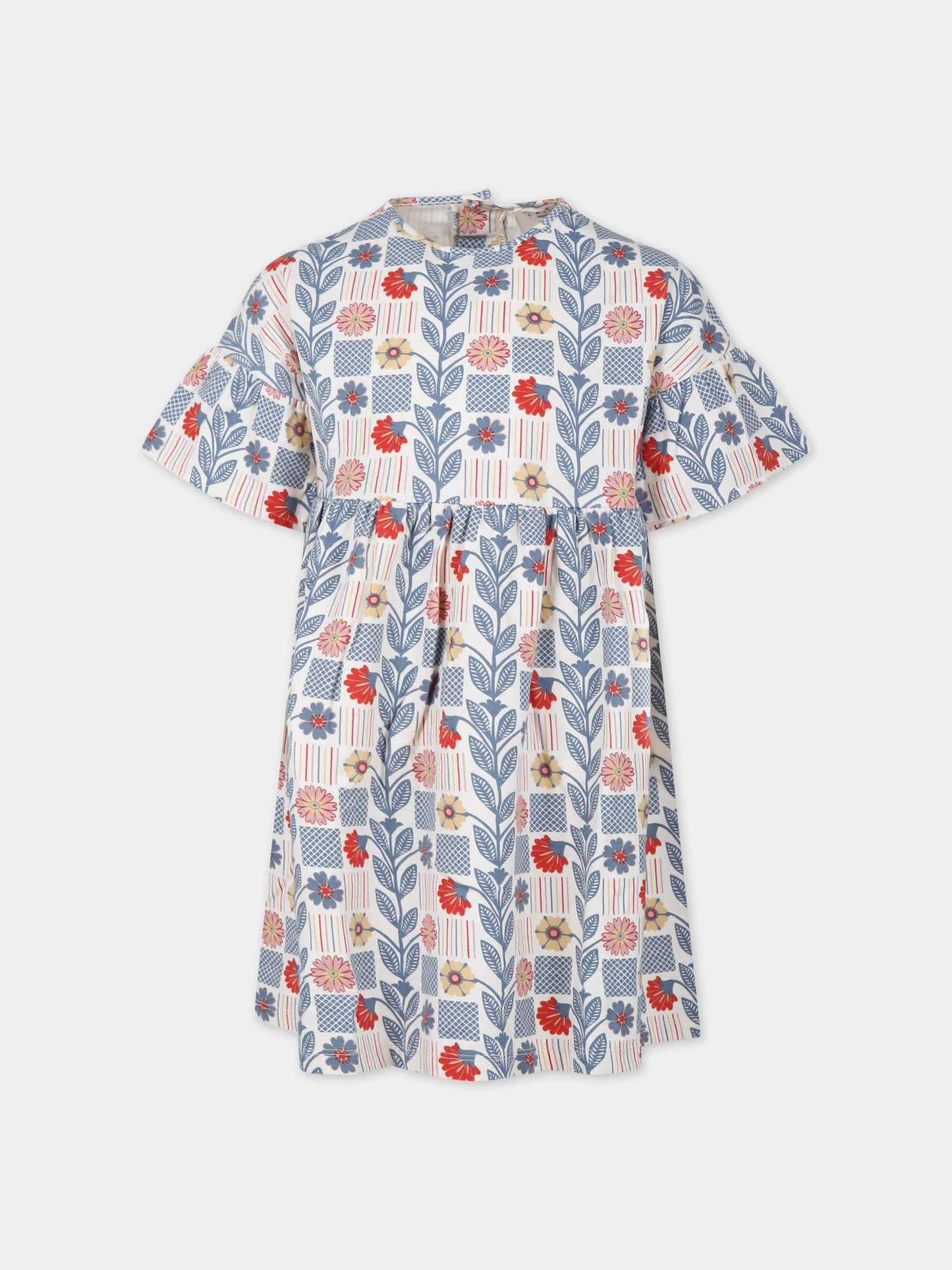 Vestito bianco per bambina con stampa fiori,Coco Au Lait,16COCO S016