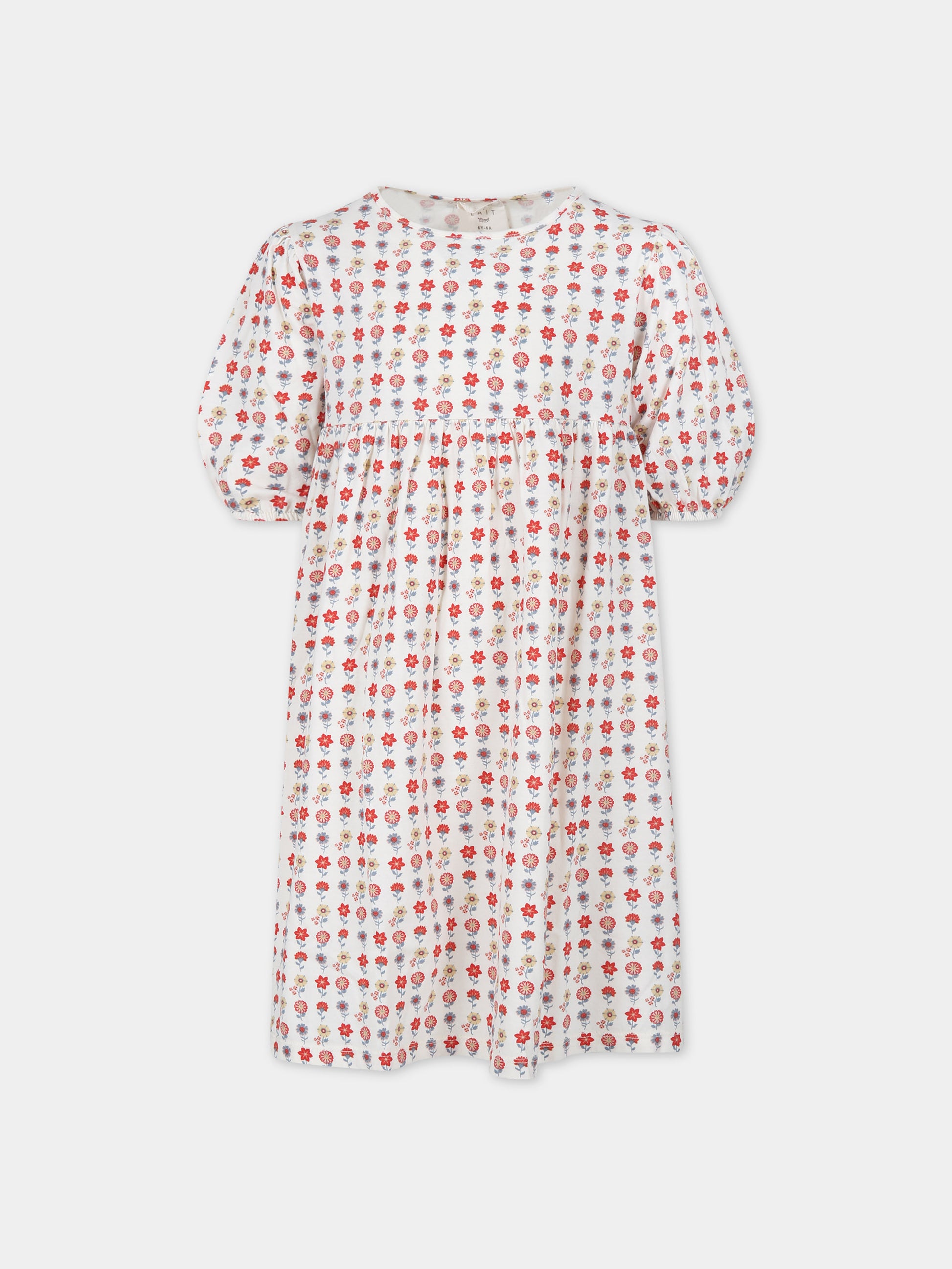 Vestito avorio per bambina con stampa fiori,Coco Au Lait,16COCO S027