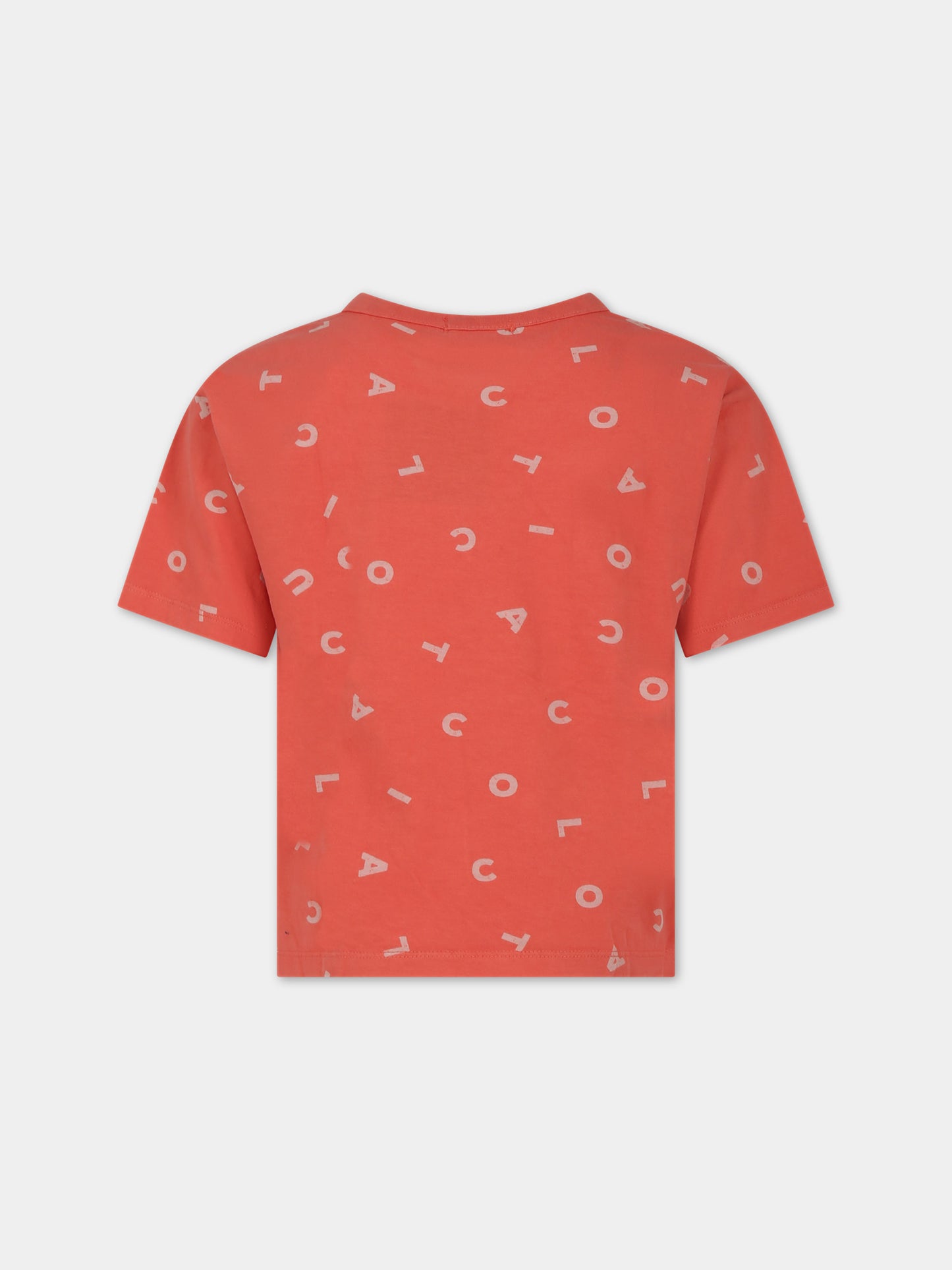 T-shirt rossa per bambini con logo,Coco Au Lait,16COCO S029