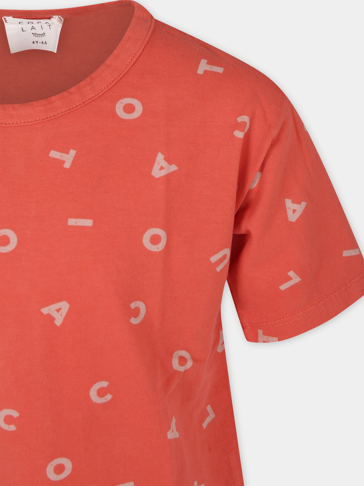 T-shirt rossa per bambini con logo,Coco Au Lait,16COCO S029