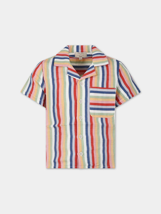 Camicia multicolor per bambini con motivo a righe,Coco Au Lait,16COCO S057