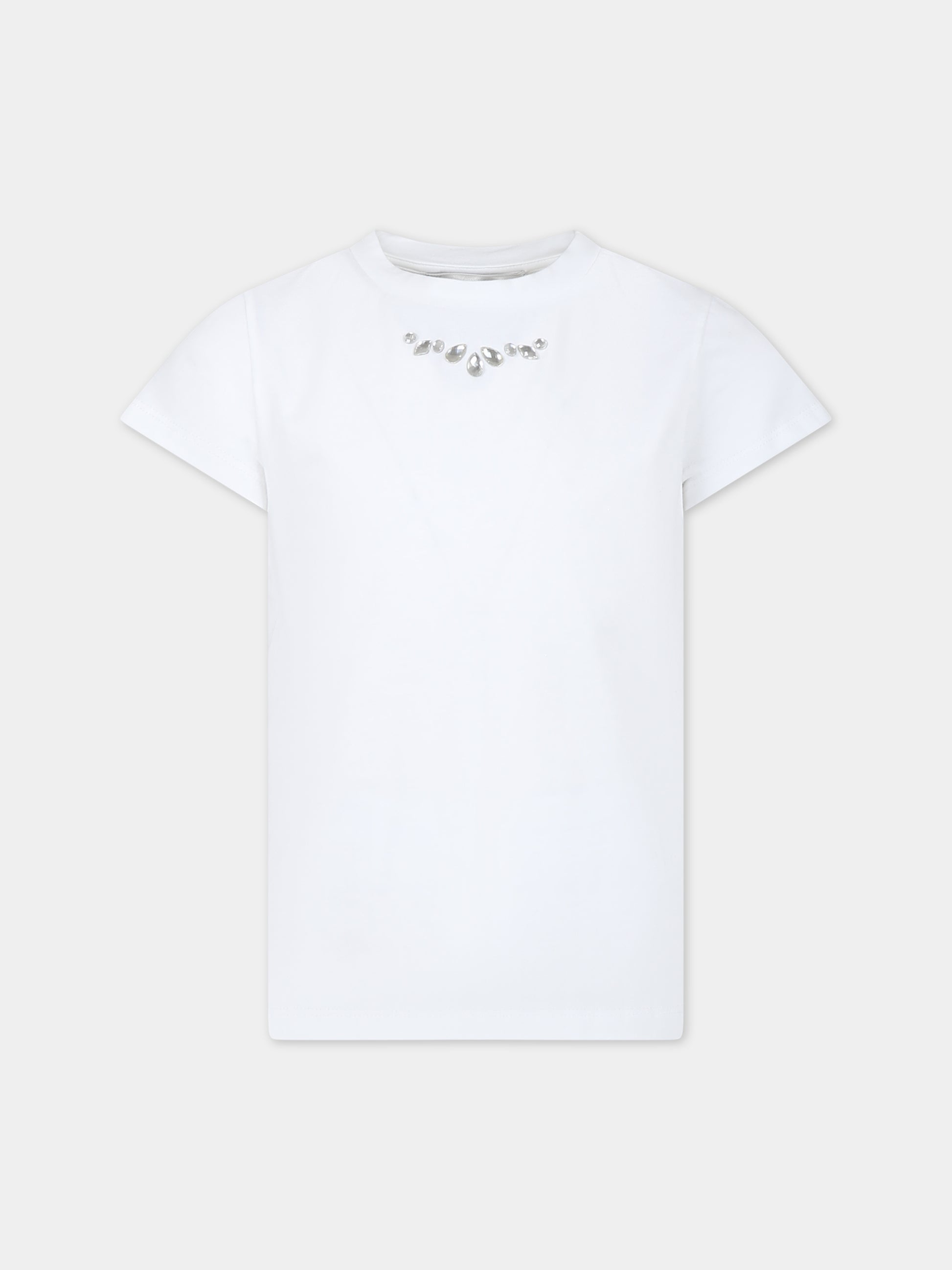 T-shirt bianca per bambina,Simonetta,ST8A51 J0007 100