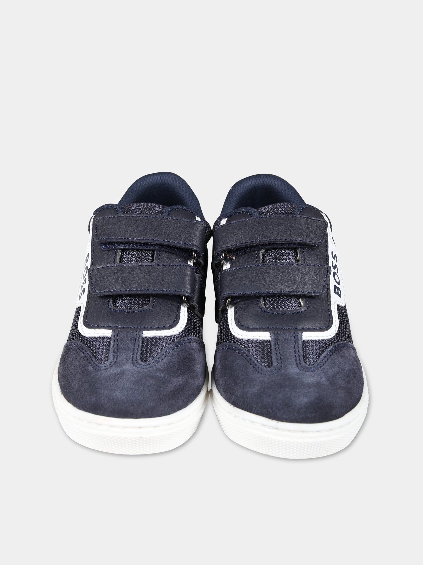 Sneakers basse blu per bambino,Boss,J50874 849