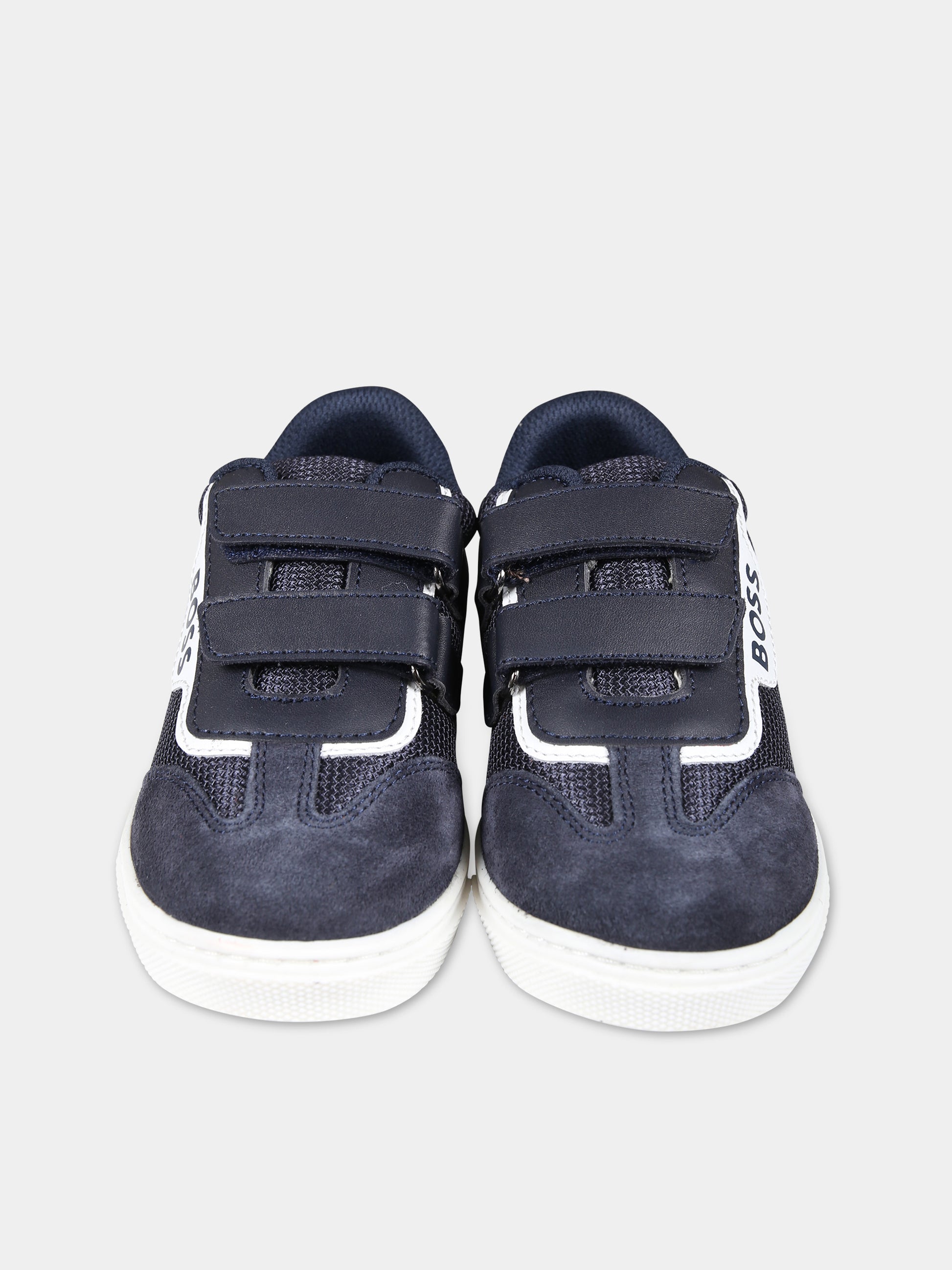 Sneakers basse blu per bambino,Boss,J50874 849