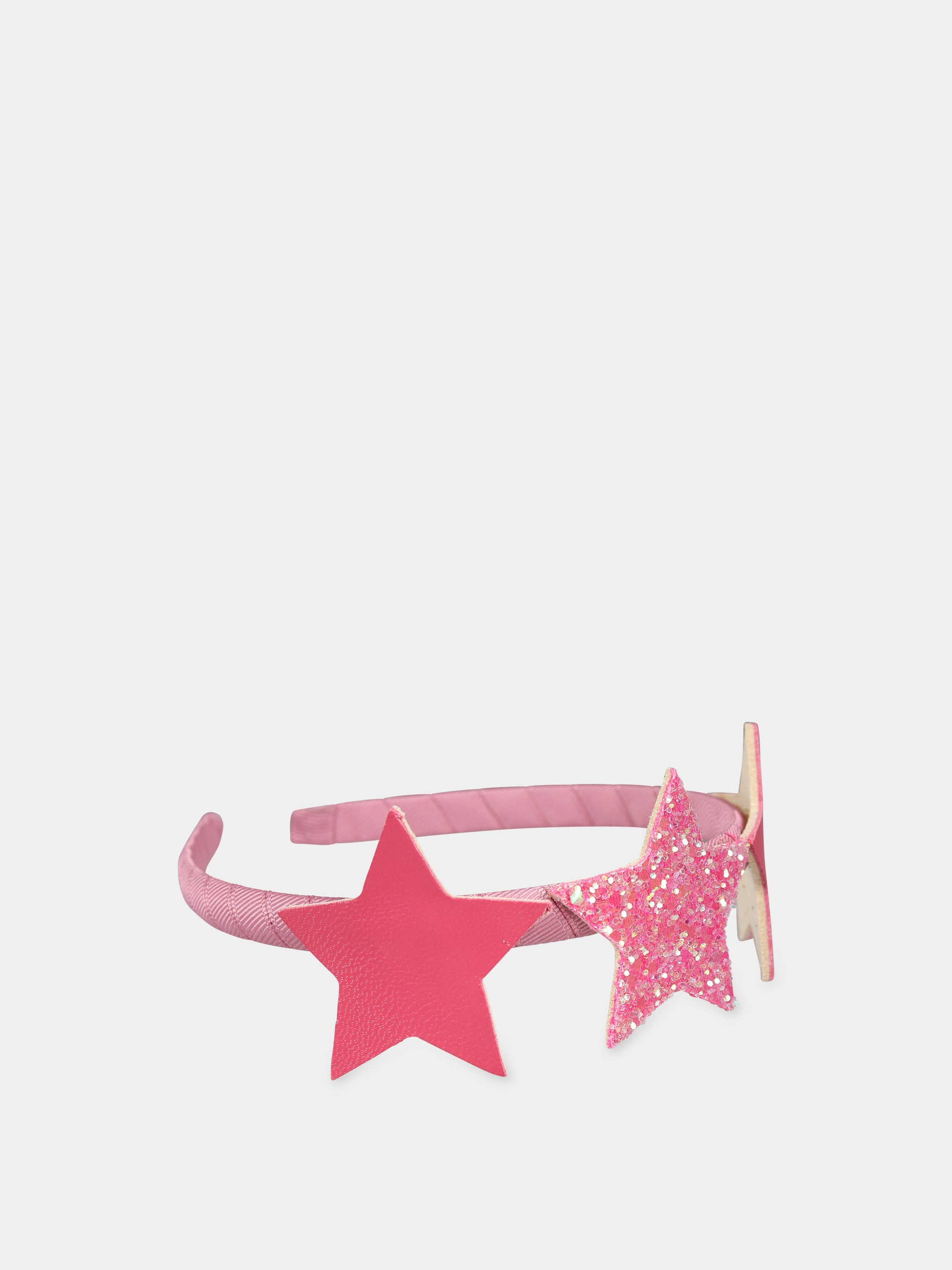 Cerchietto fucsia per bambina con stelle,Illy Trilly,PARTY HAPPY STARS FUCHSIA