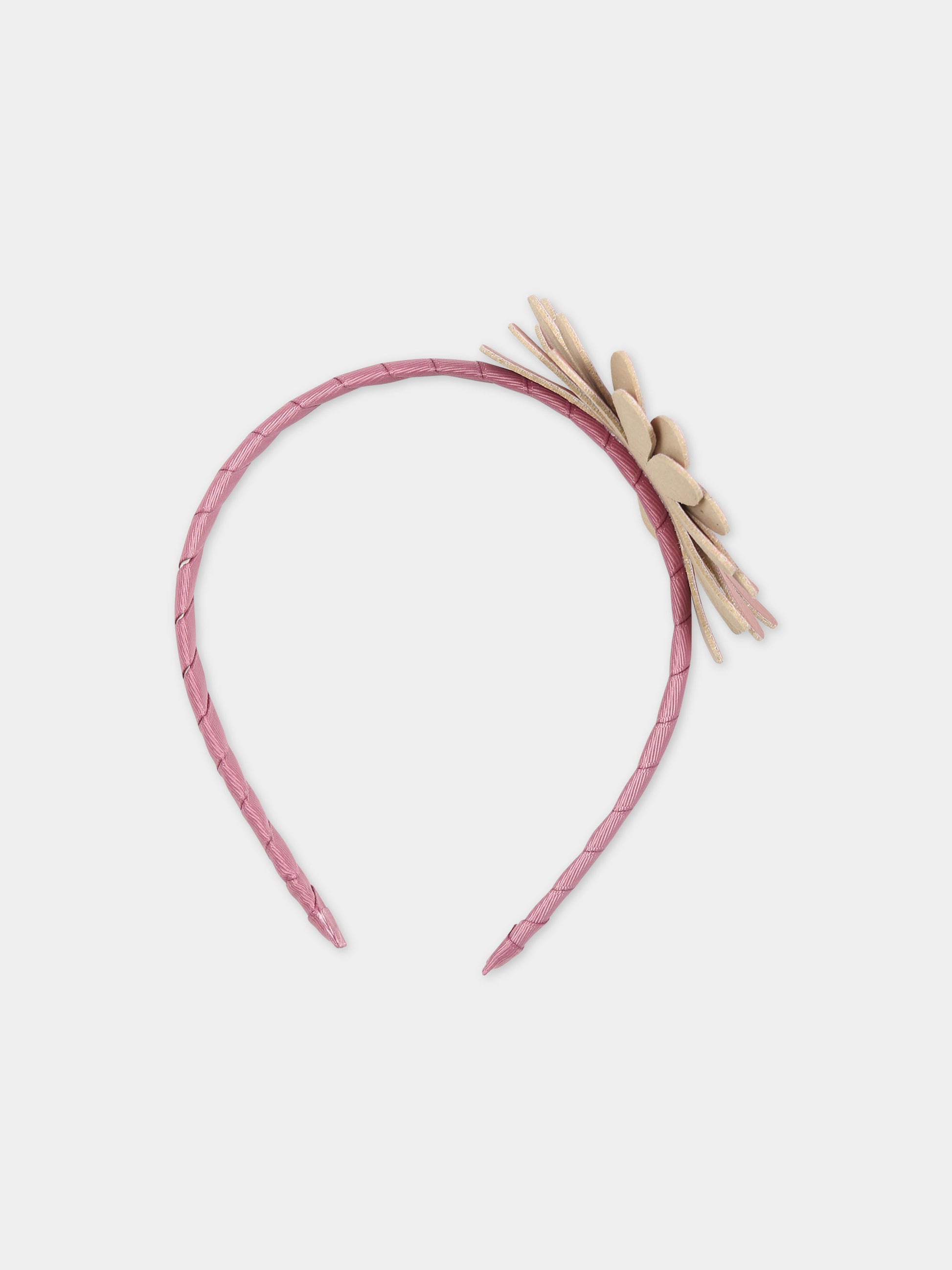 Cerchietto rosa per bambina con margherita,Illy Trilly,FLOWER DAISY DARK PINK