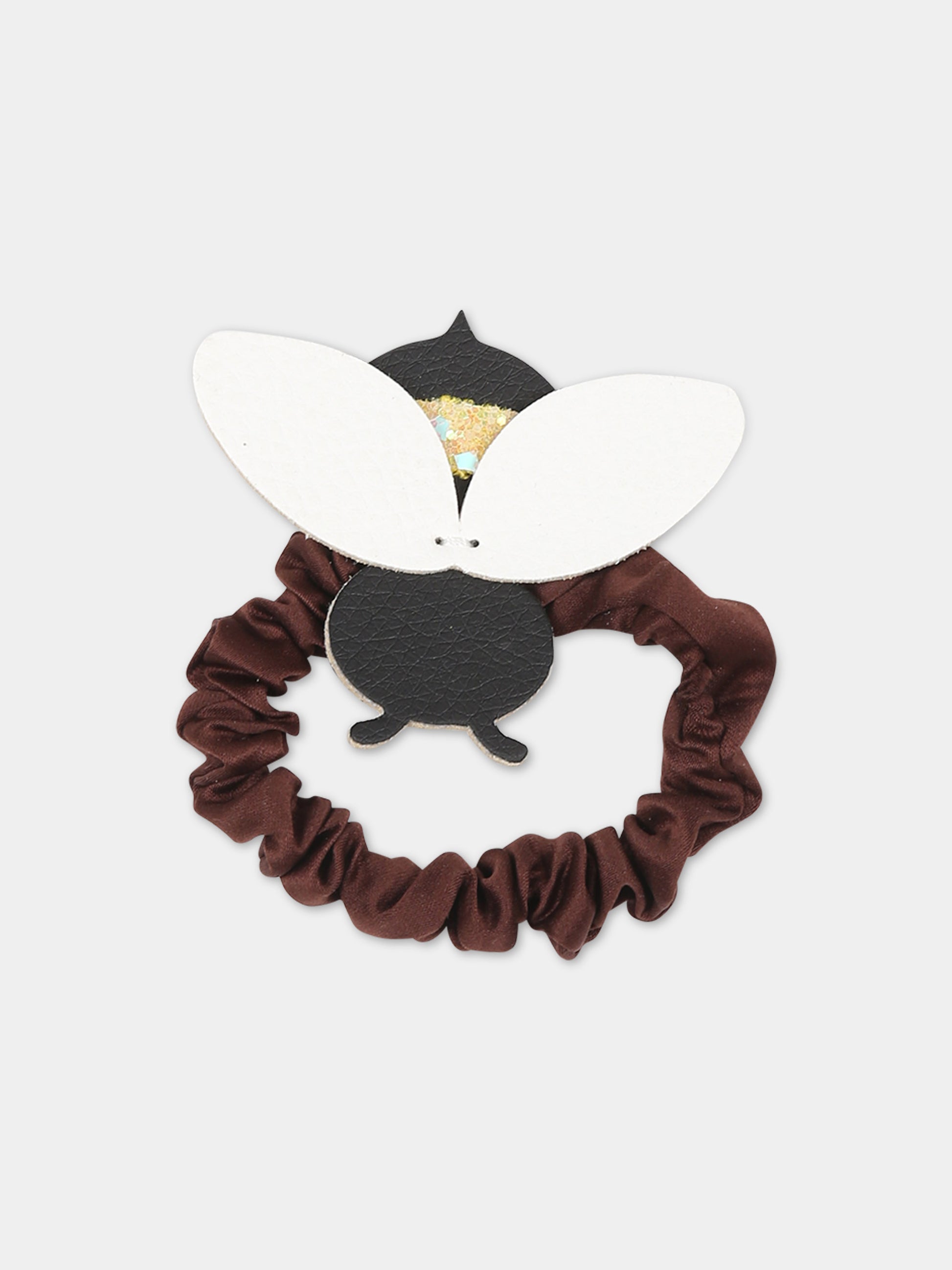 Elastico marrone per bambina con ape,Illy Trilly,FLOWER BEE SCRUNCHY