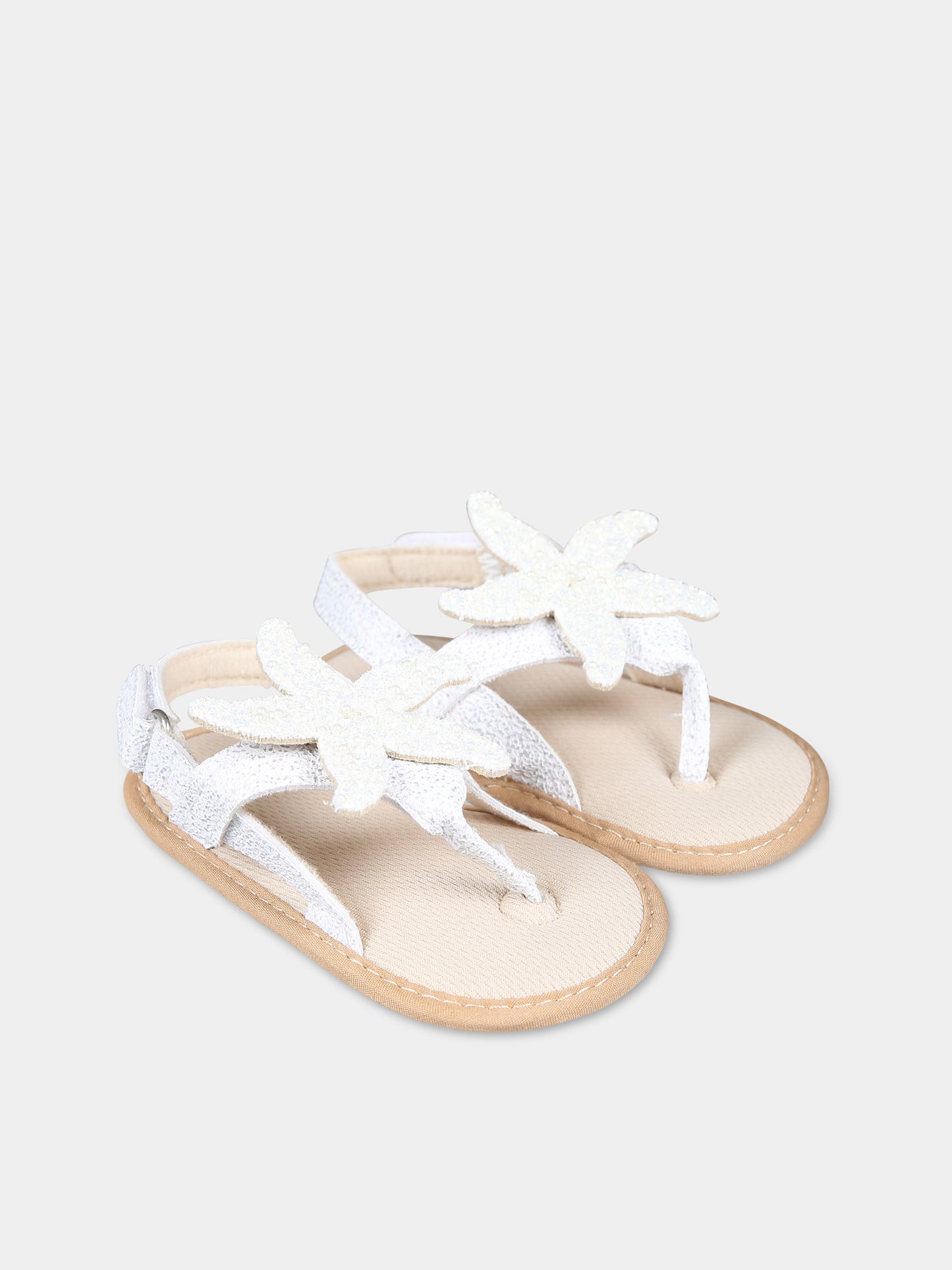 Sandali bianchi per neonata con stelle marine,Illy Trilly,SANDALS SEA STAR