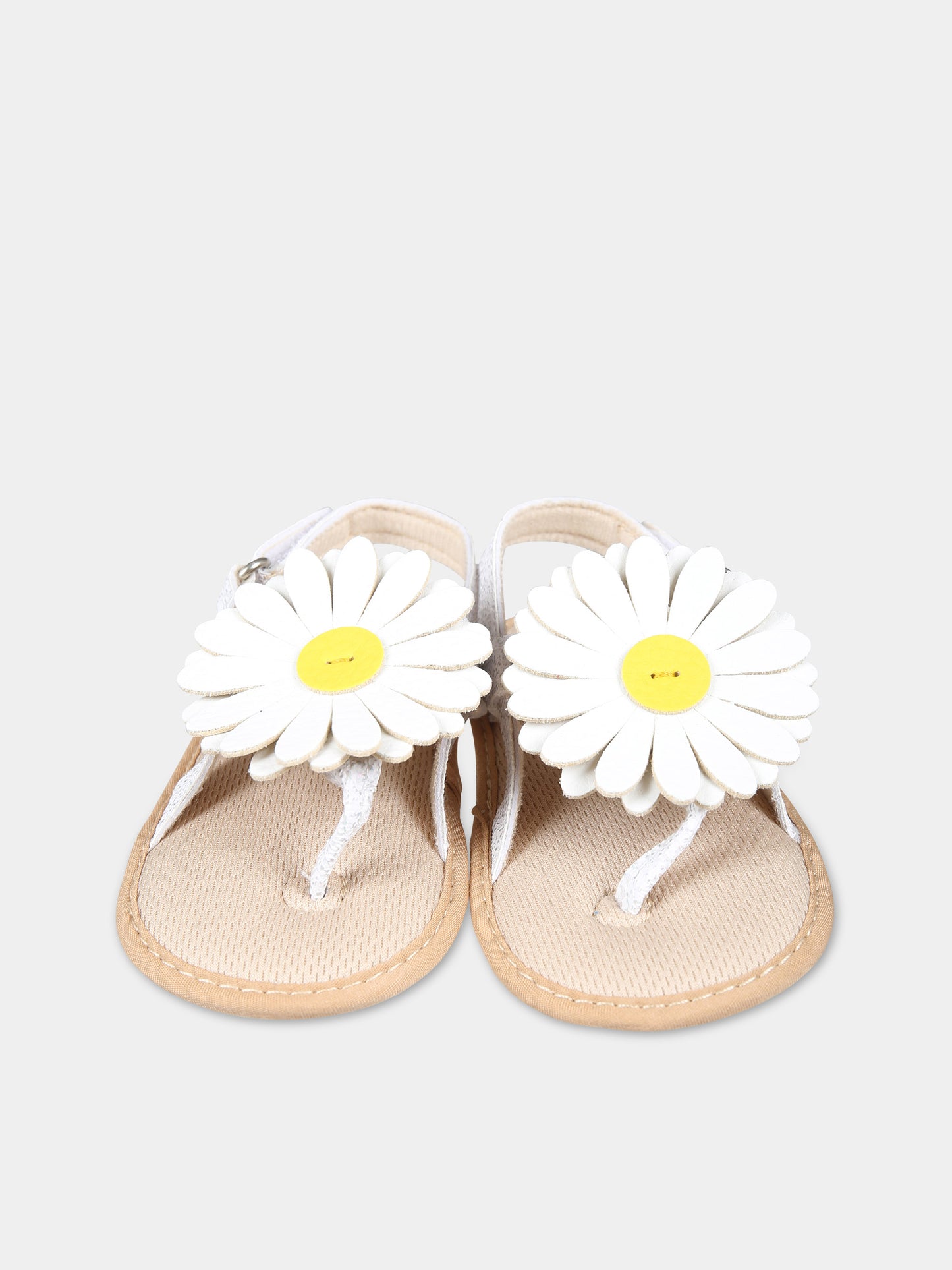 Sandali bianchi per neonata con margherite,Illy Trilly,SANDALS DAISY WHITE