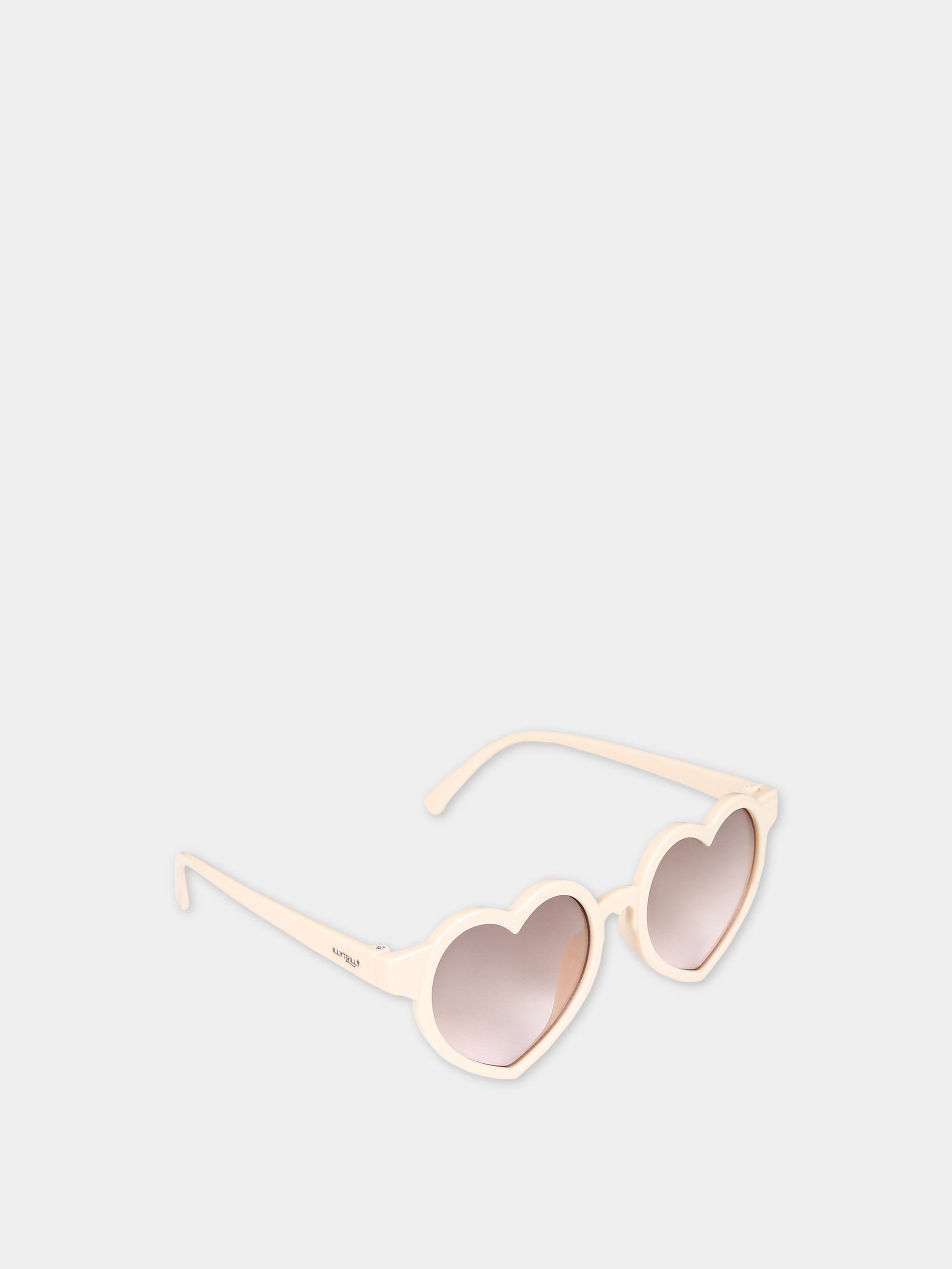 Occhiali da sole avorio per bambina,Illy Trilly,HEART MILK