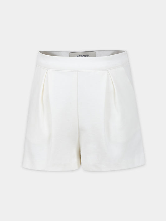 Shorts bianchi per bambina,Simonetta,ST6B19 J0329 102