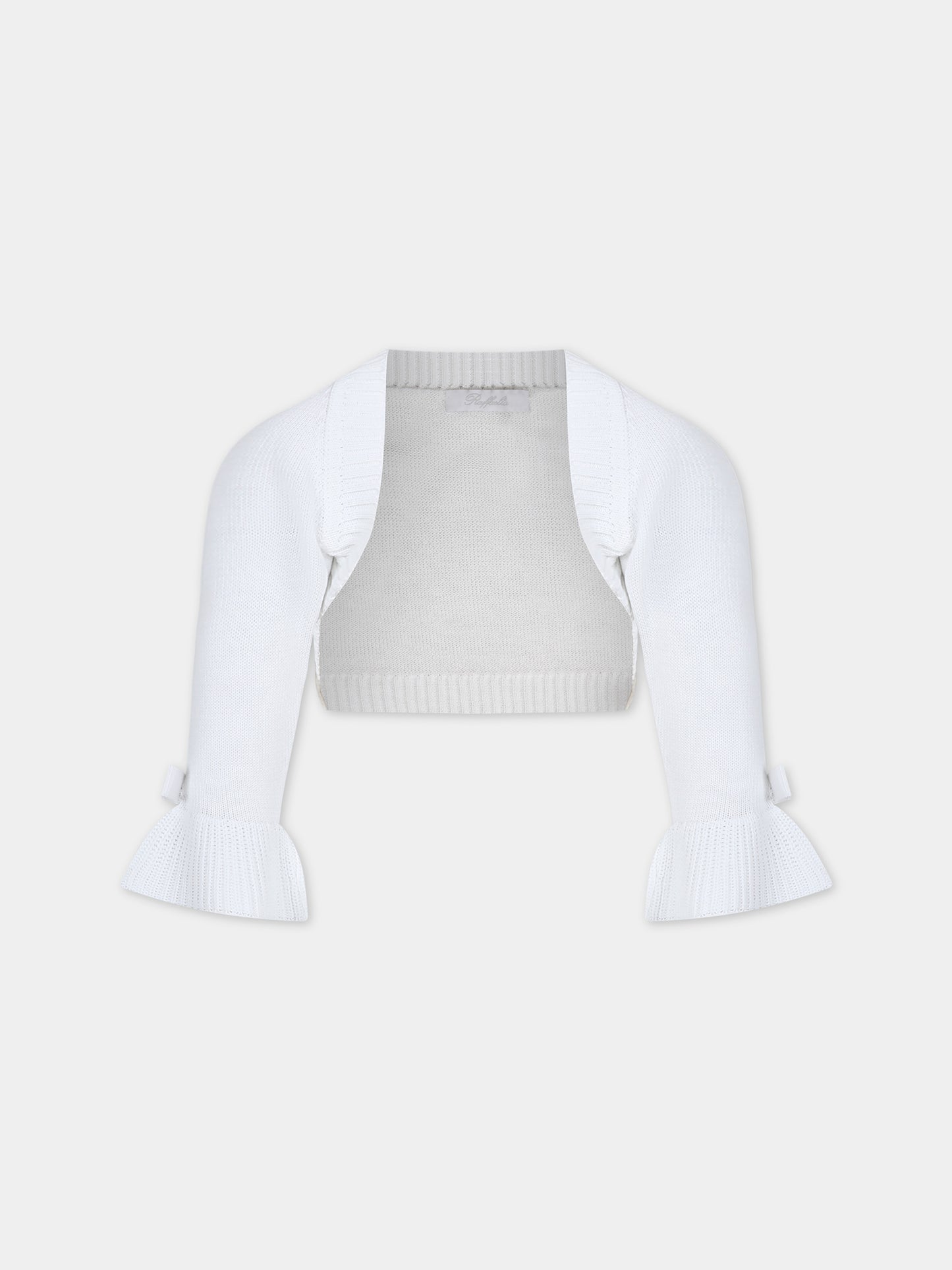 Cardigan bianco per bambina,Raffaella,COPRISPALLE VOLANT
