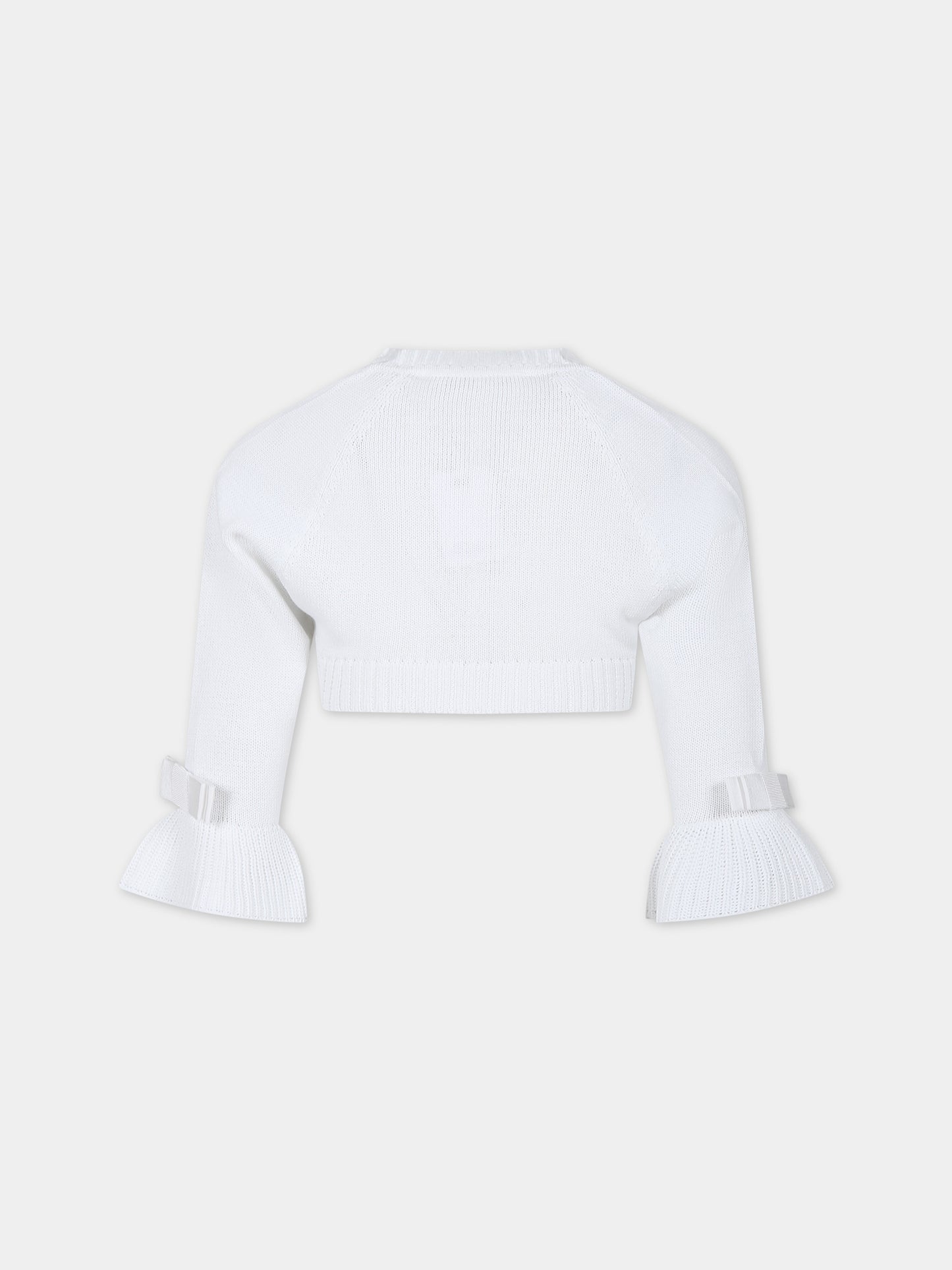 Cardigan bianco per bambina,Raffaella,COPRISPALLE VOLANT