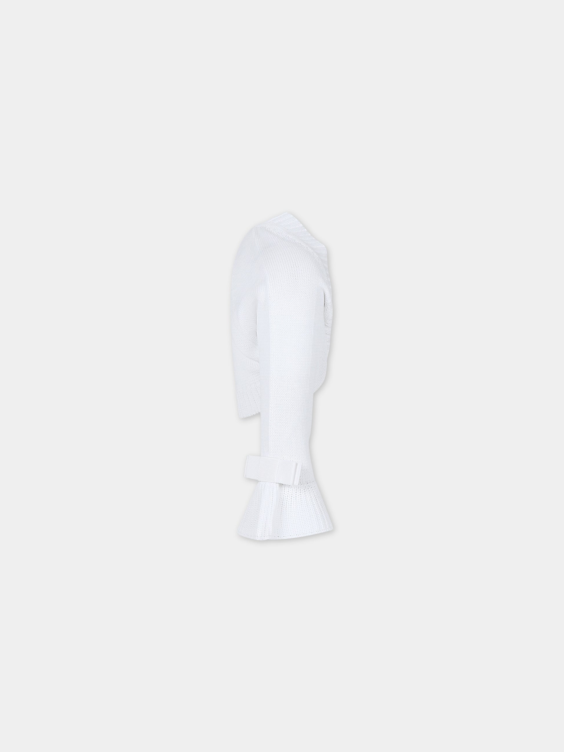 Cardigan bianco per bambina,Raffaella,COPRISPALLE VOLANT