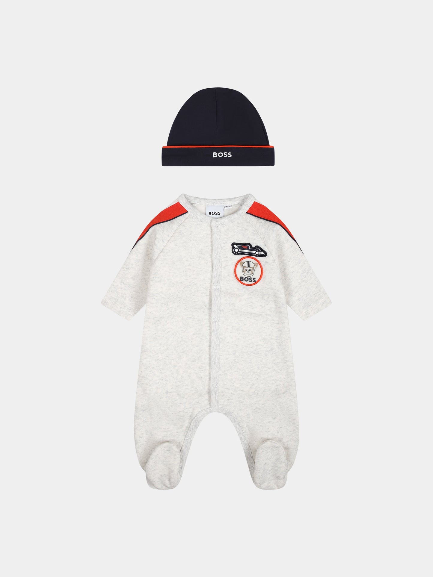 Completo grigio per neonato con logo,Boss,J98436 A10
