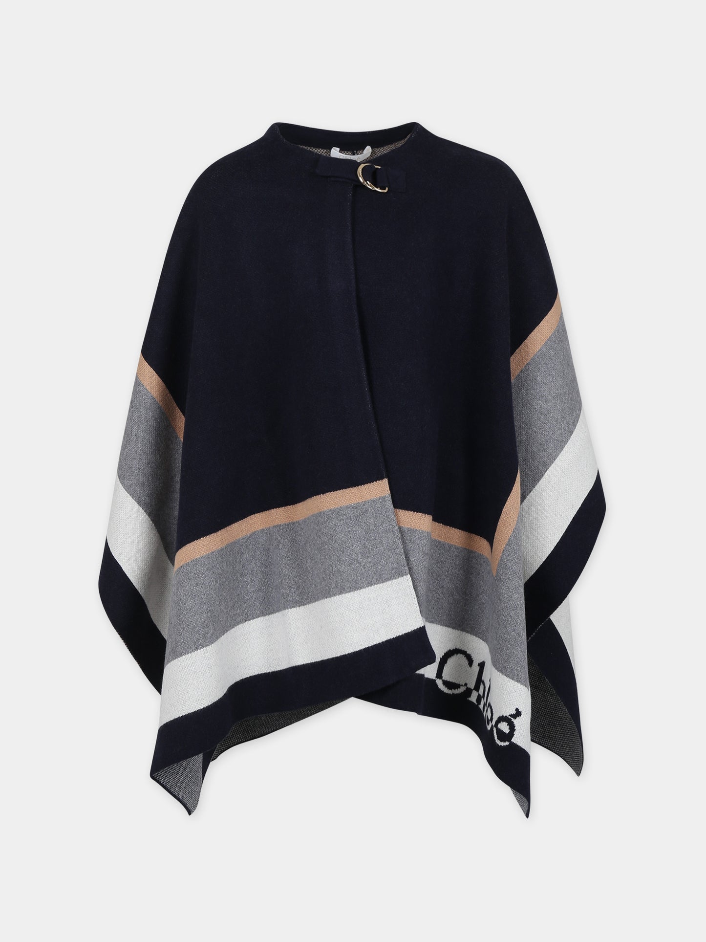 Cappa blu per bambina con logo,Chloé Kids,C16443 859