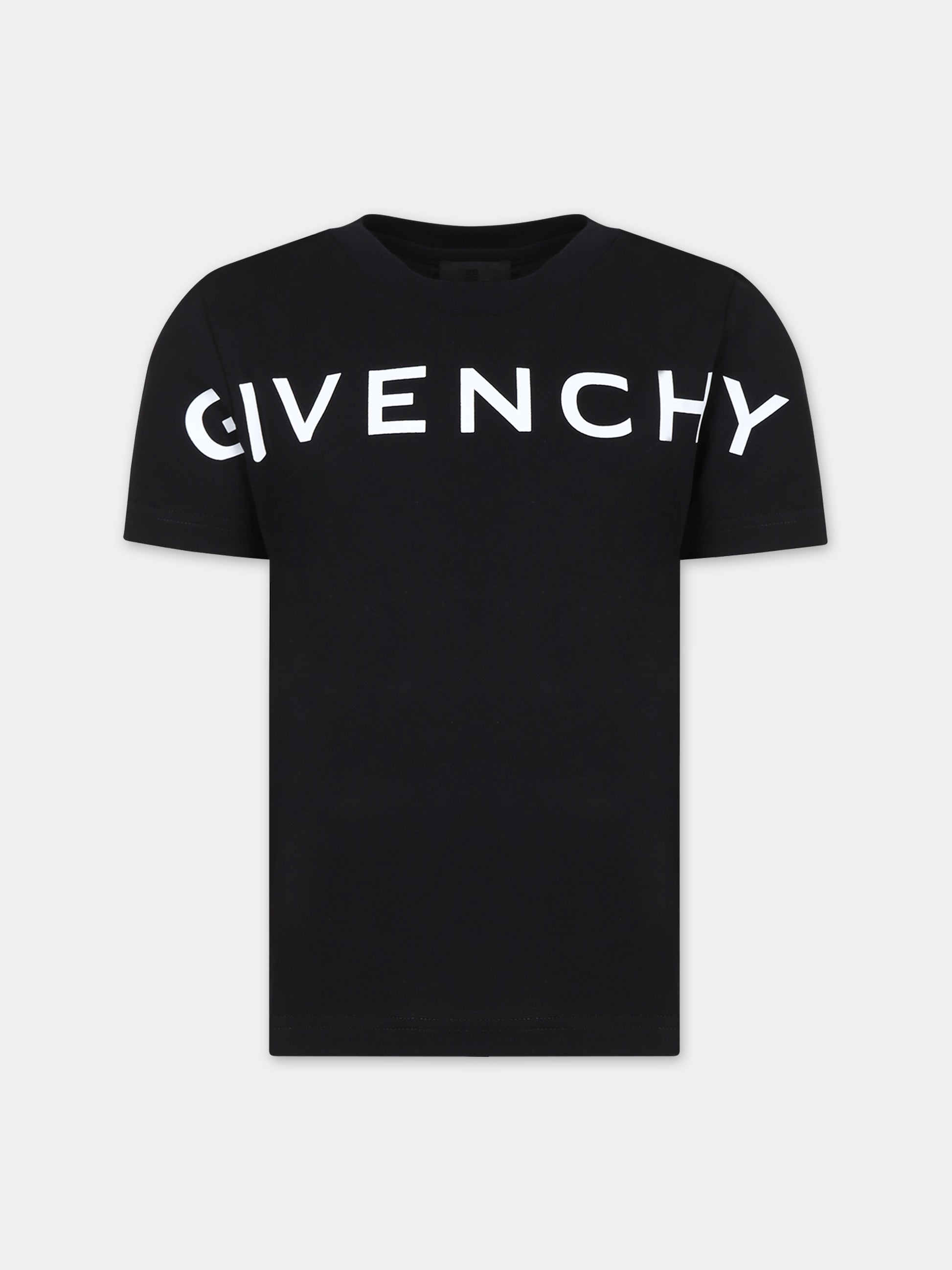 T-shirt nera per bambini con logo,Givenchy Kids,H25447 09B