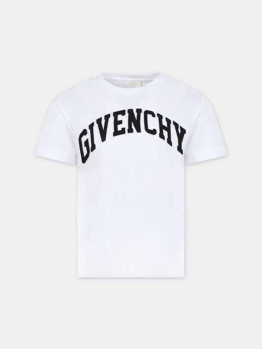 T-shirt bianca per bambini con logo,Givenchy Kids,H25460 10P