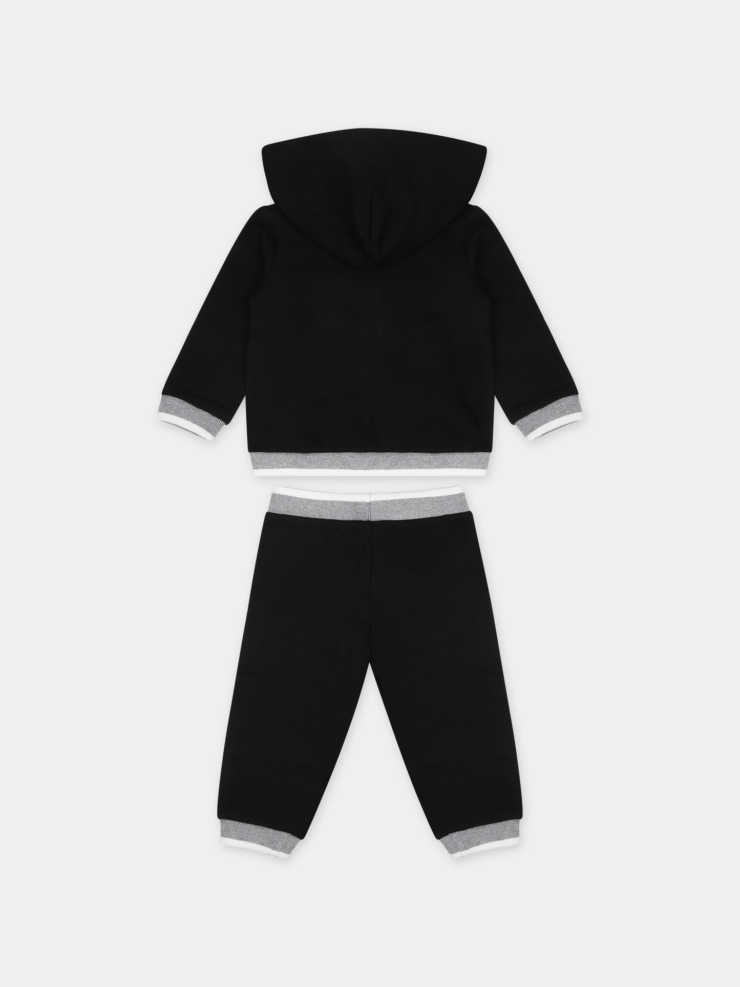 Completo nero per neonati con Teddy Bear,Moschino Kids,MUK04J LCA15 60100