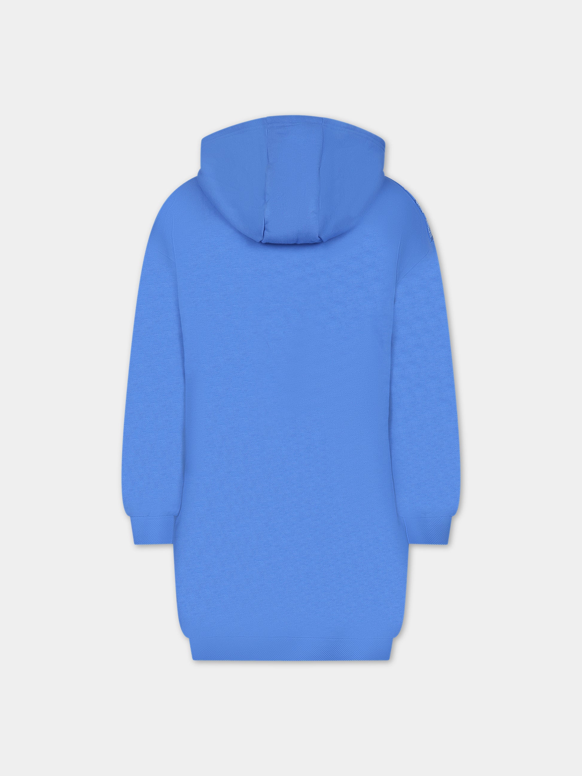 Vestito blu per bambina con stampa cuori,Billieblush,U12782 81P