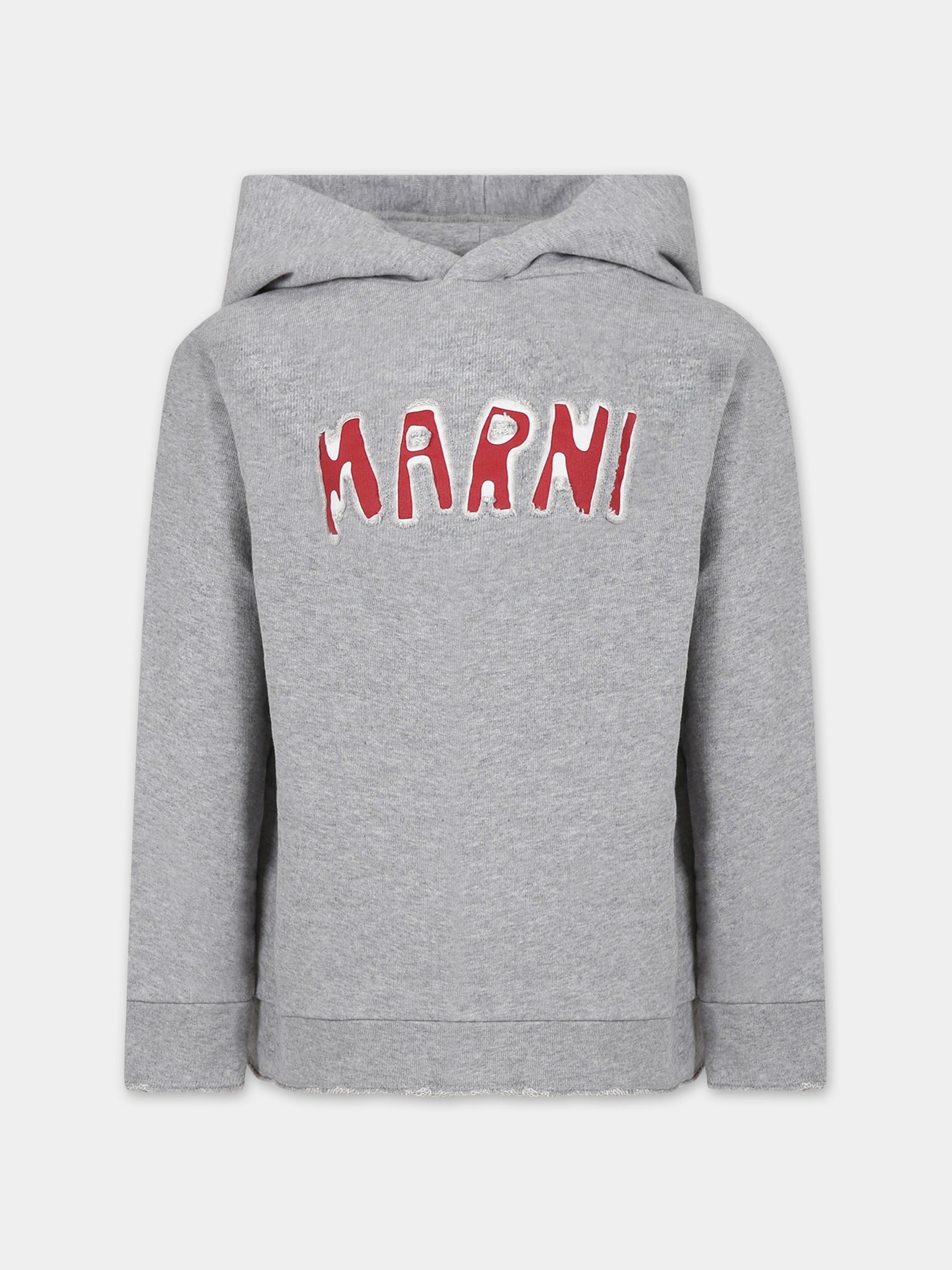 Felpa girgia per bambini con logo,Marni Kids,M00820 0M903