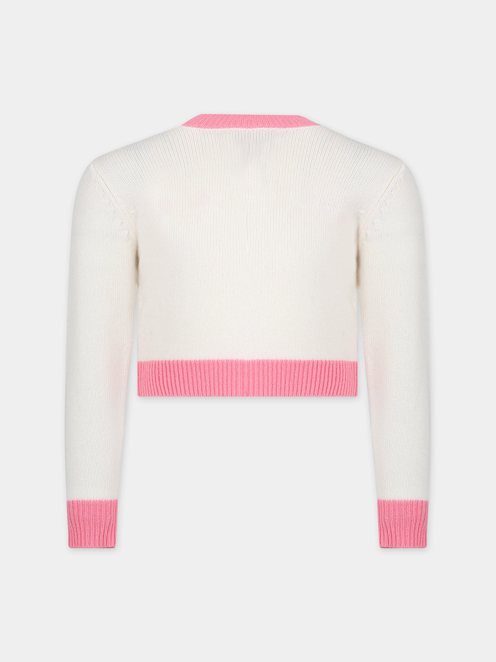 Maglione bianco per bambina con logo,Marni Kids,M00993 0M108