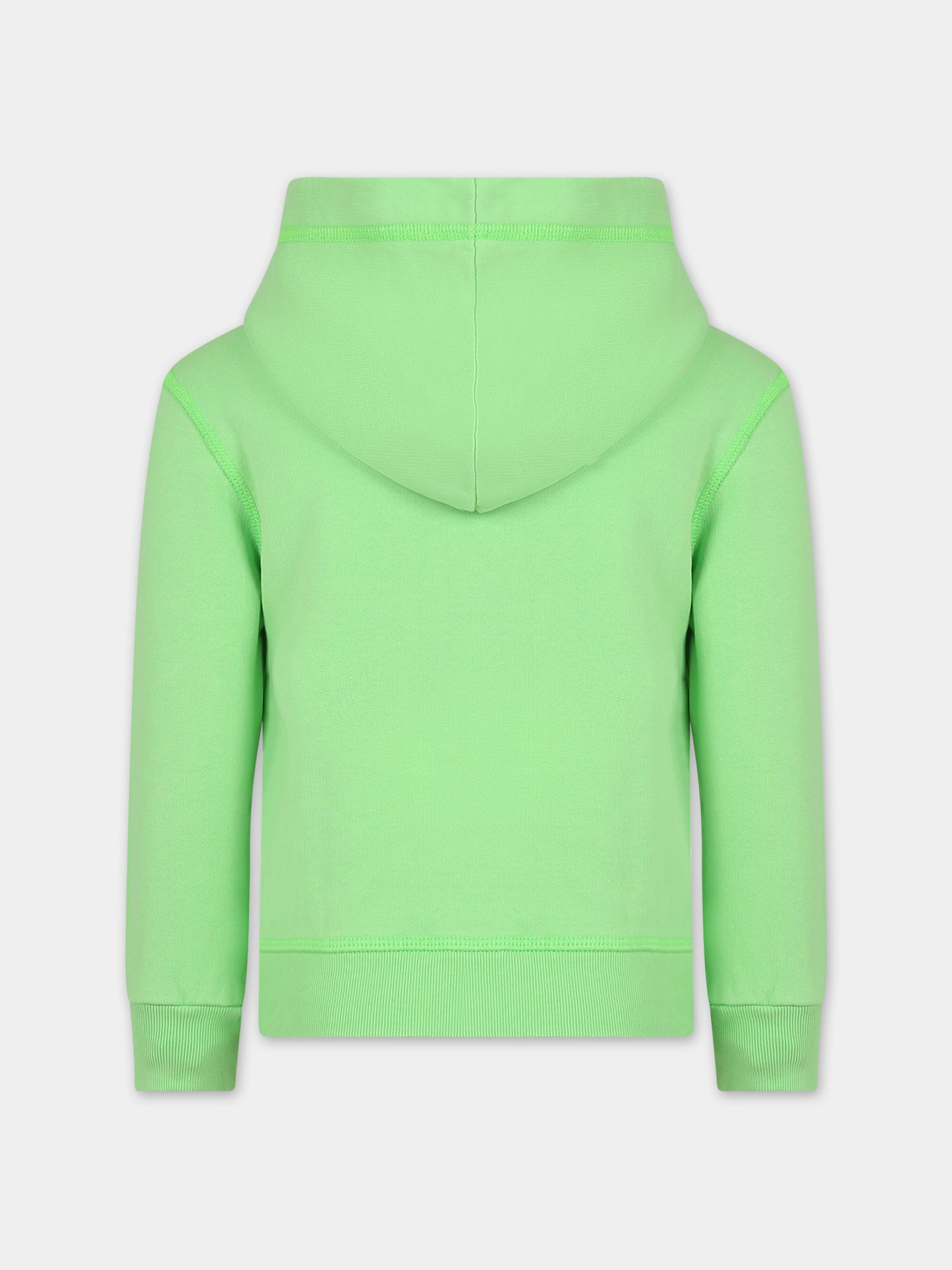 Felpa verde per bambino con logo,Dsquared2,DQ049V D002Y DQ511