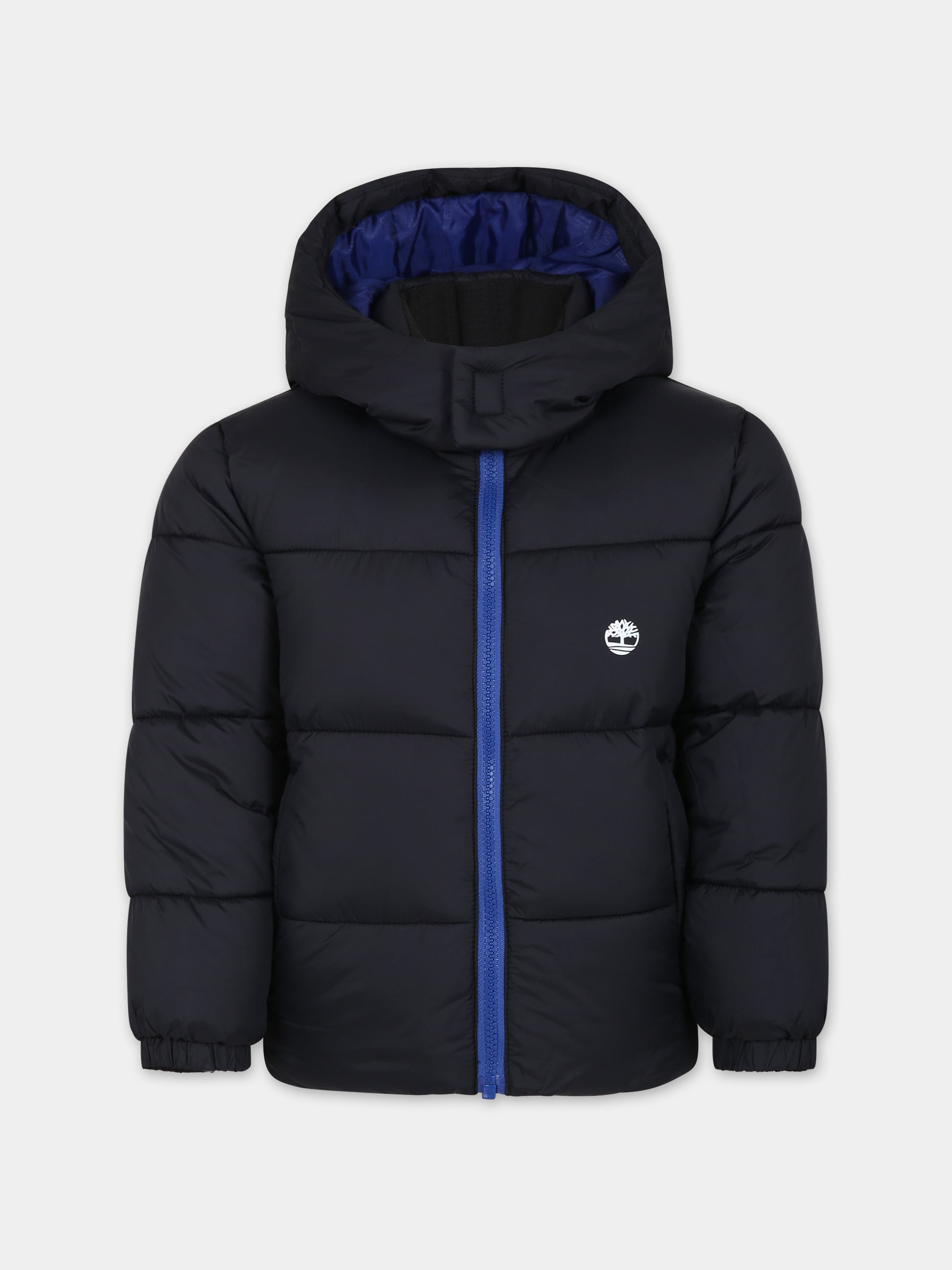Piumino nero per bambino con albero,Timberland,T26593 09B