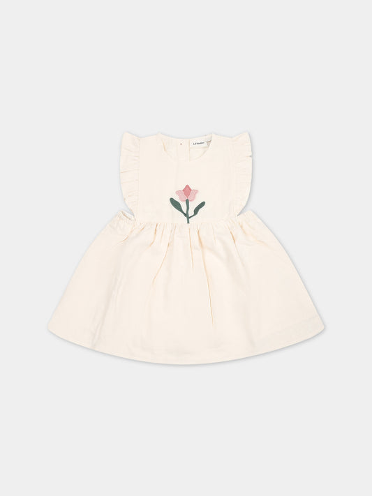 Vestito rosa per neonata con fiore,Lil' Atelier,13227384 TURTLEDOVE