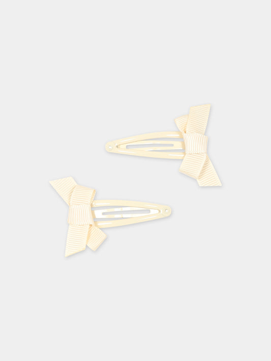Set fermagli avorio per neonata con fiocco,Lil' Atelier,13224091 BLEACHED SAND