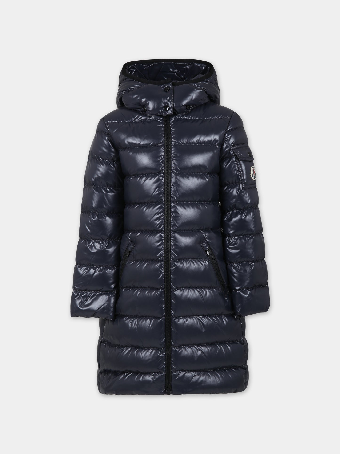 Piumino Moka blu per bambina con logo,Moncler Kids,954 1C50110 68950 742